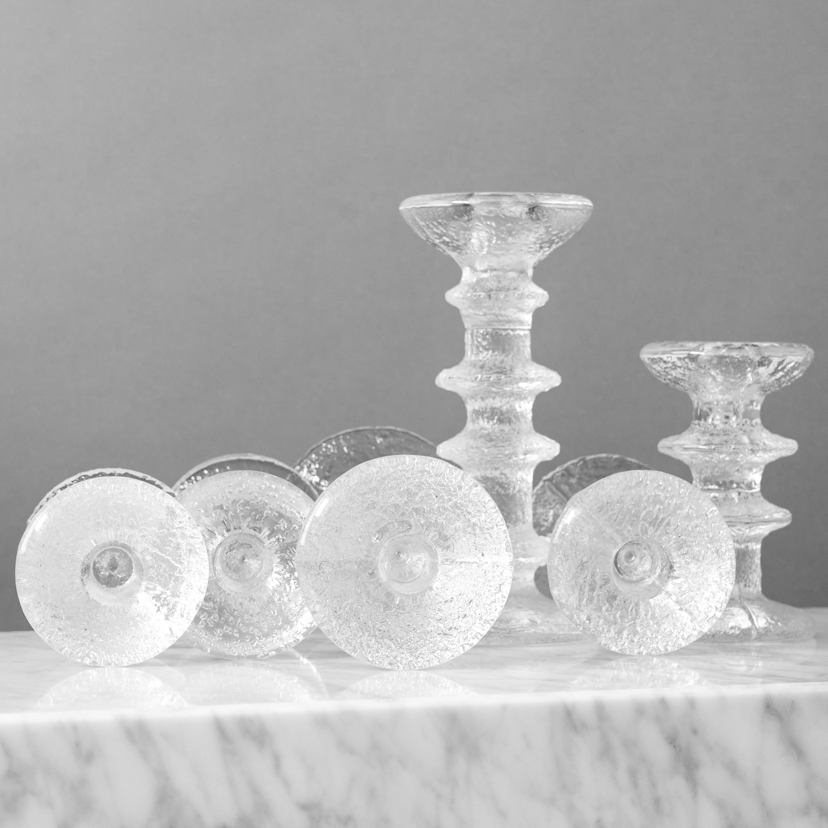 Satz von 6 Glas-Leuchtern 'Festivo' von Timo Sarpaneva, Iittala, Finnland, 1960er Jahre (20. Jahrhundert) im Angebot