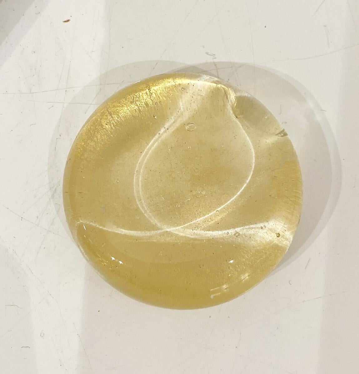 italien ensemble de 6 porte-couverts en verre de Murano incrusté d'or en vente