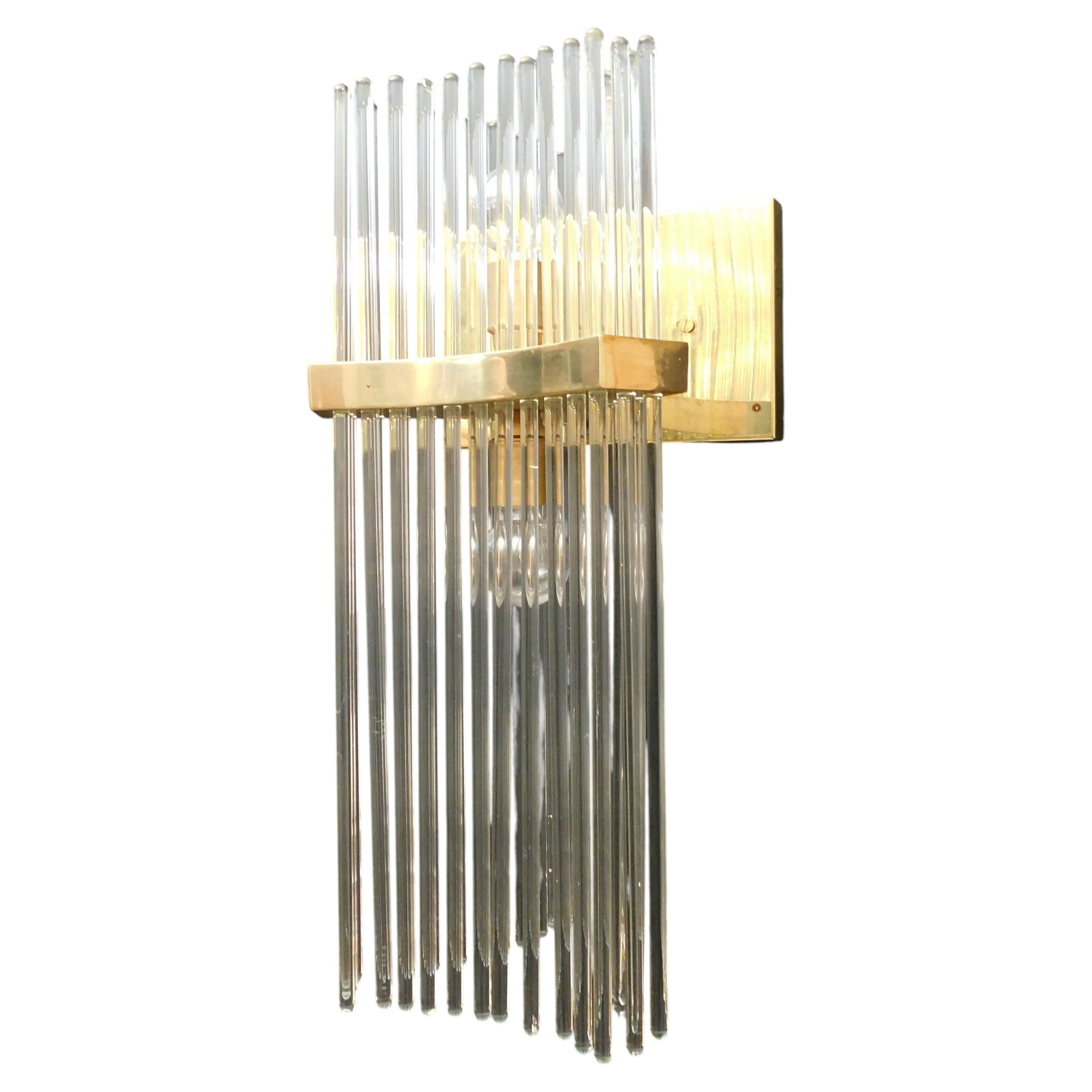 Set of 6 Glass Rod Sconces by Sciolari