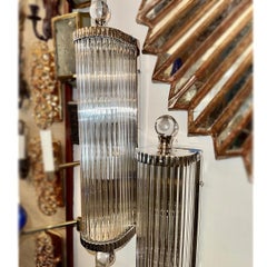 Set of 6 Glass Rod Sconces, Sold per Pair