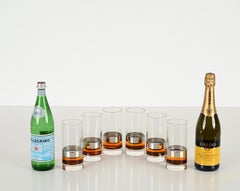 Ensemble de 6 verres en lucite et chrome écaille de tortue, Christian Dior, Italie, années 1970