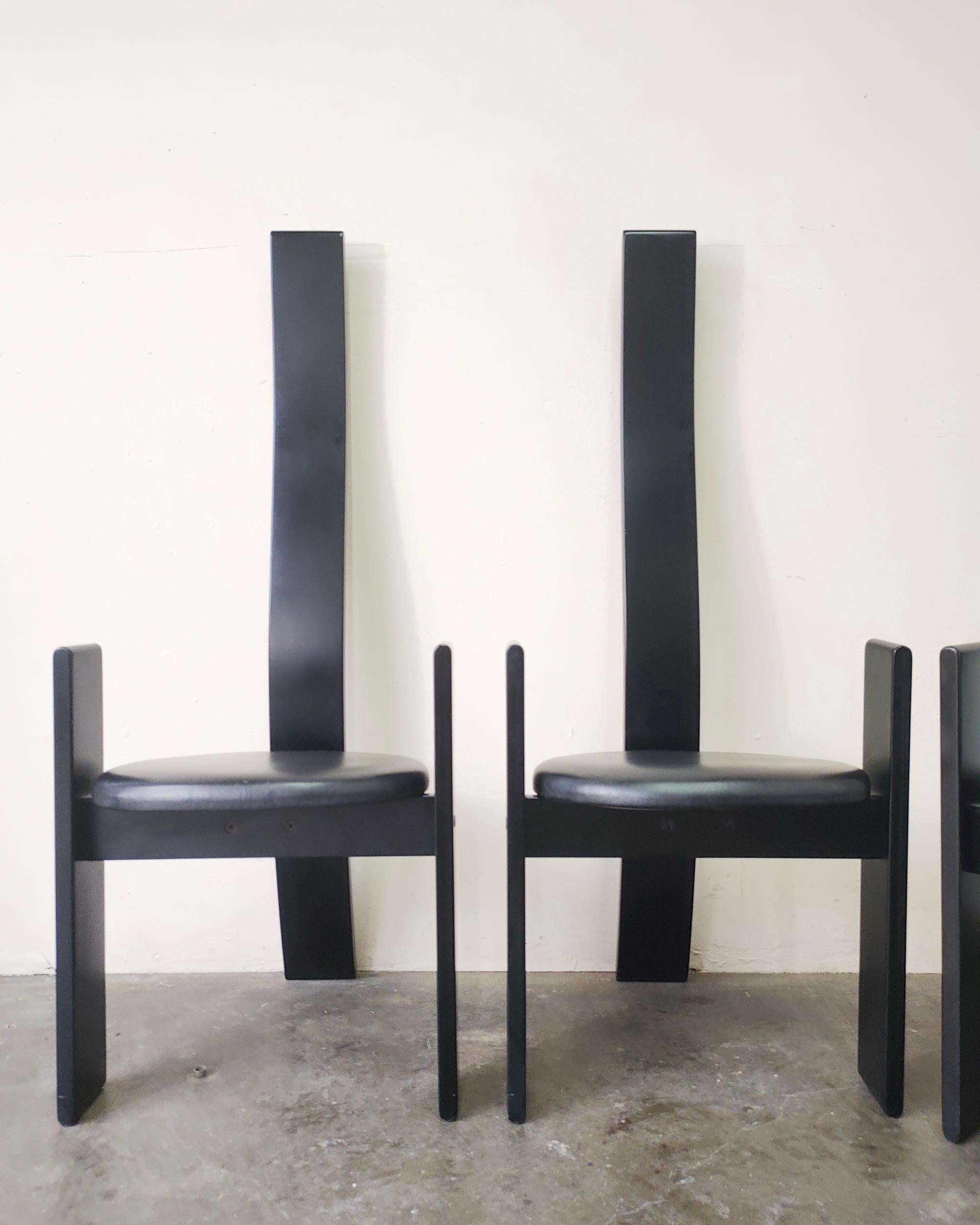 20th Century Set of 6 Golem Dining Chairs by Vico Magistretti for Poggi, 1960s