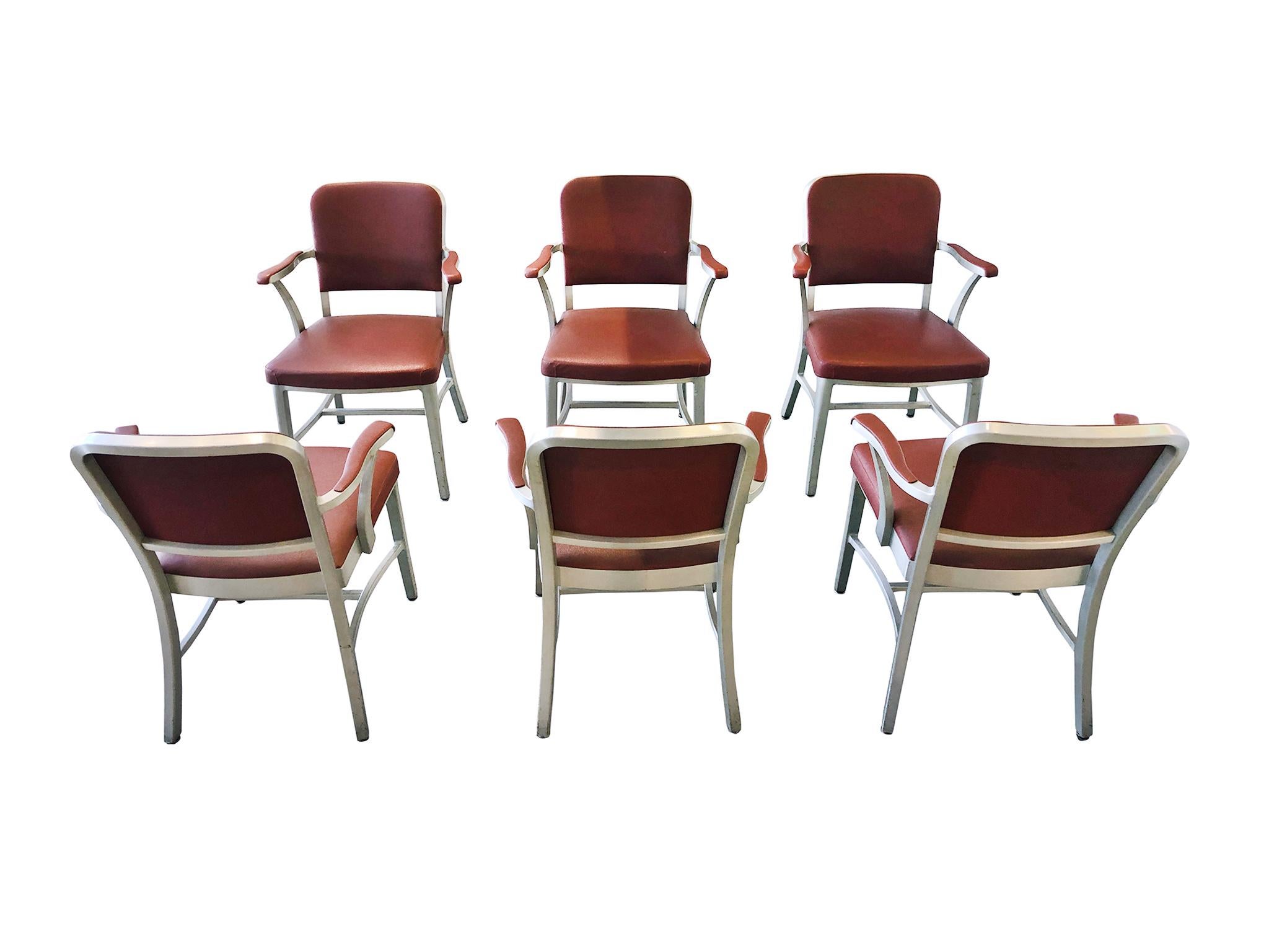 20th Century Set of 6 GoodForm Aluminum Armchairs by the General Fireproofing Co.
