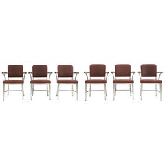 Vintage Set of 6 GoodForm Aluminum Armchairs by the General Fireproofing Co.