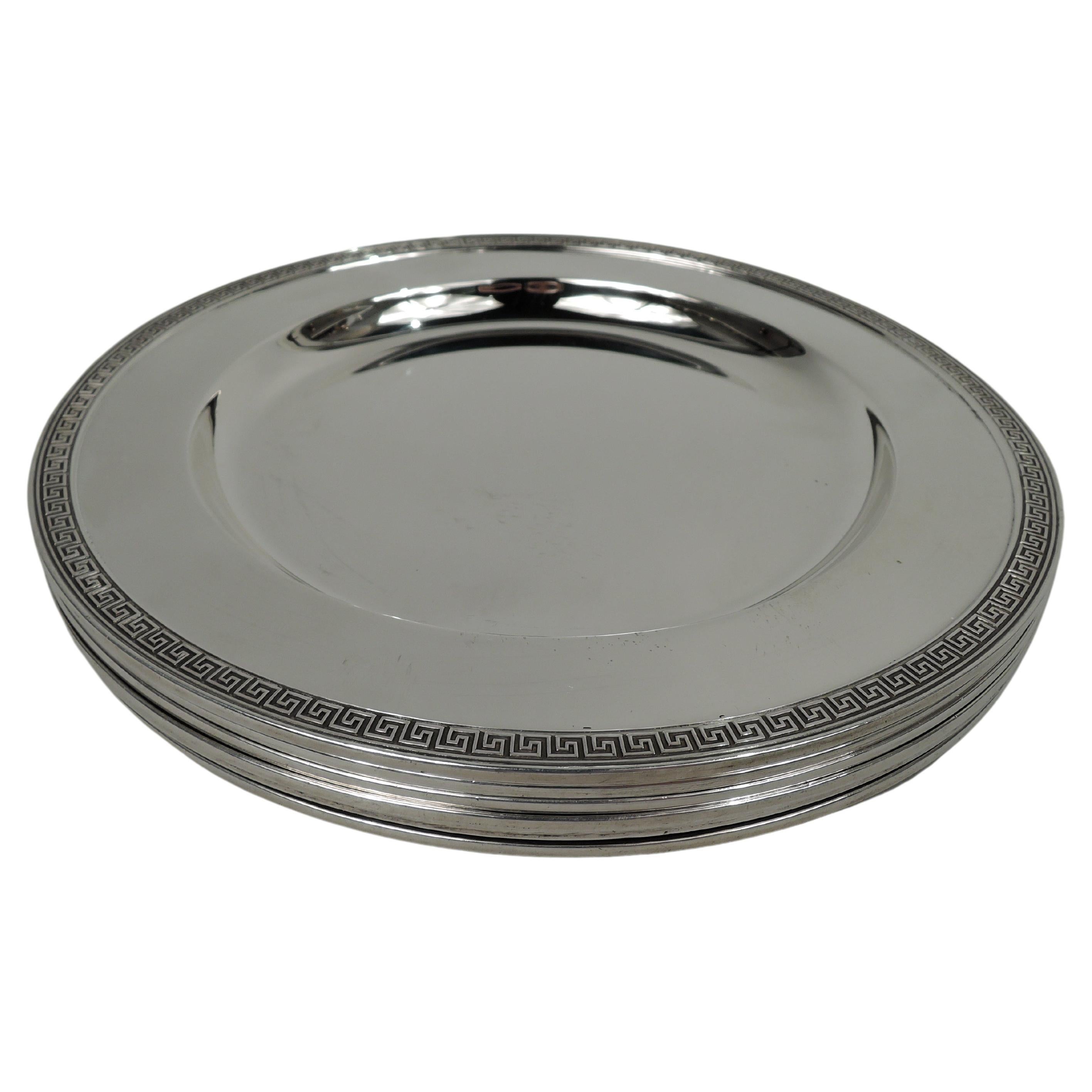 Set of 6 Gorham Etruscan Sterling Silver Bread and Butter Plates For