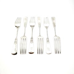 Set of 6 Gorham Fontainebleau Sterling Silver Forks