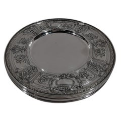 Set of 6 Gorham Maintenon Sterling Silver Bread and Butter Plates