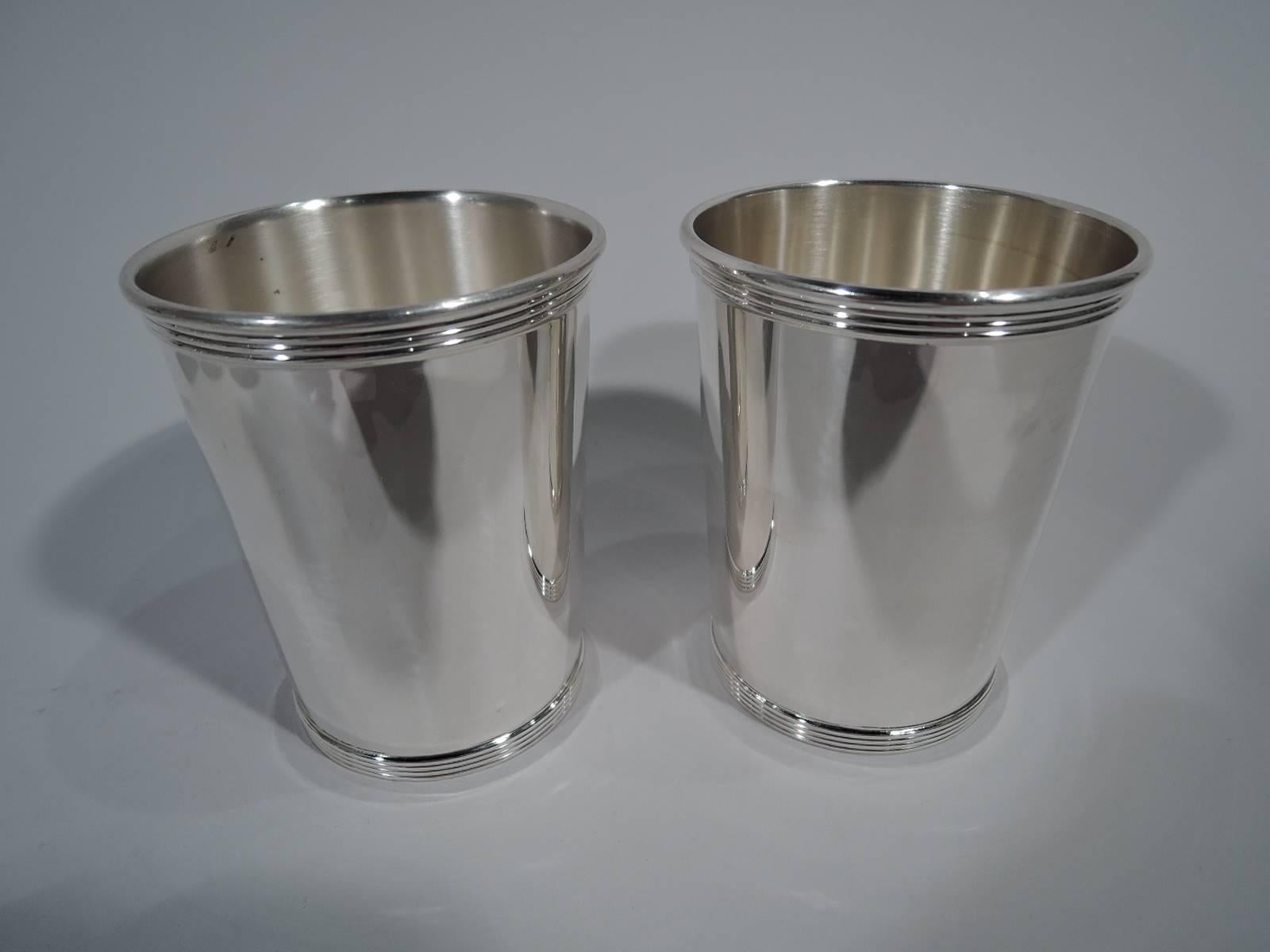 Modern Set of Six Gorham Newport Sterling Silver Mint Julep Cups