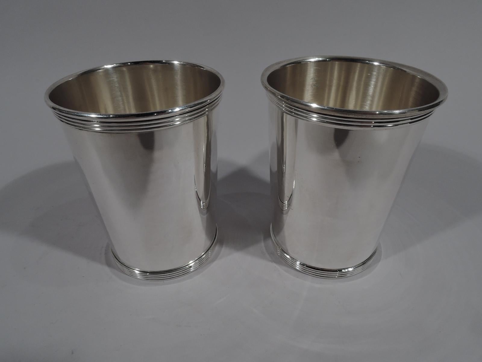 Modern Set of 6 Gorham Newport Sterling Silver Mint Julep Cups