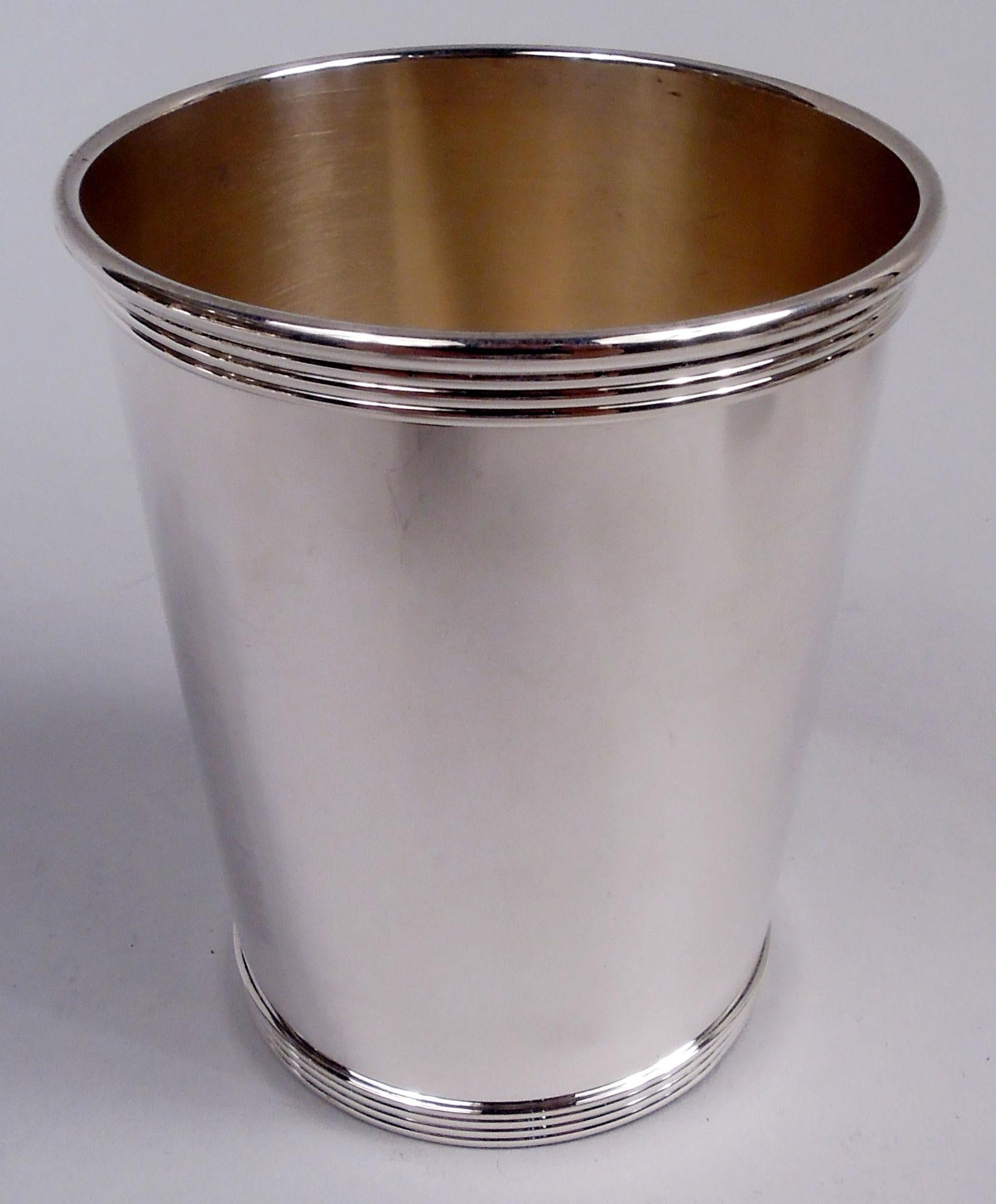 Modern Set of 6 Gorham Newport Sterling Silver Mint Julep Cups