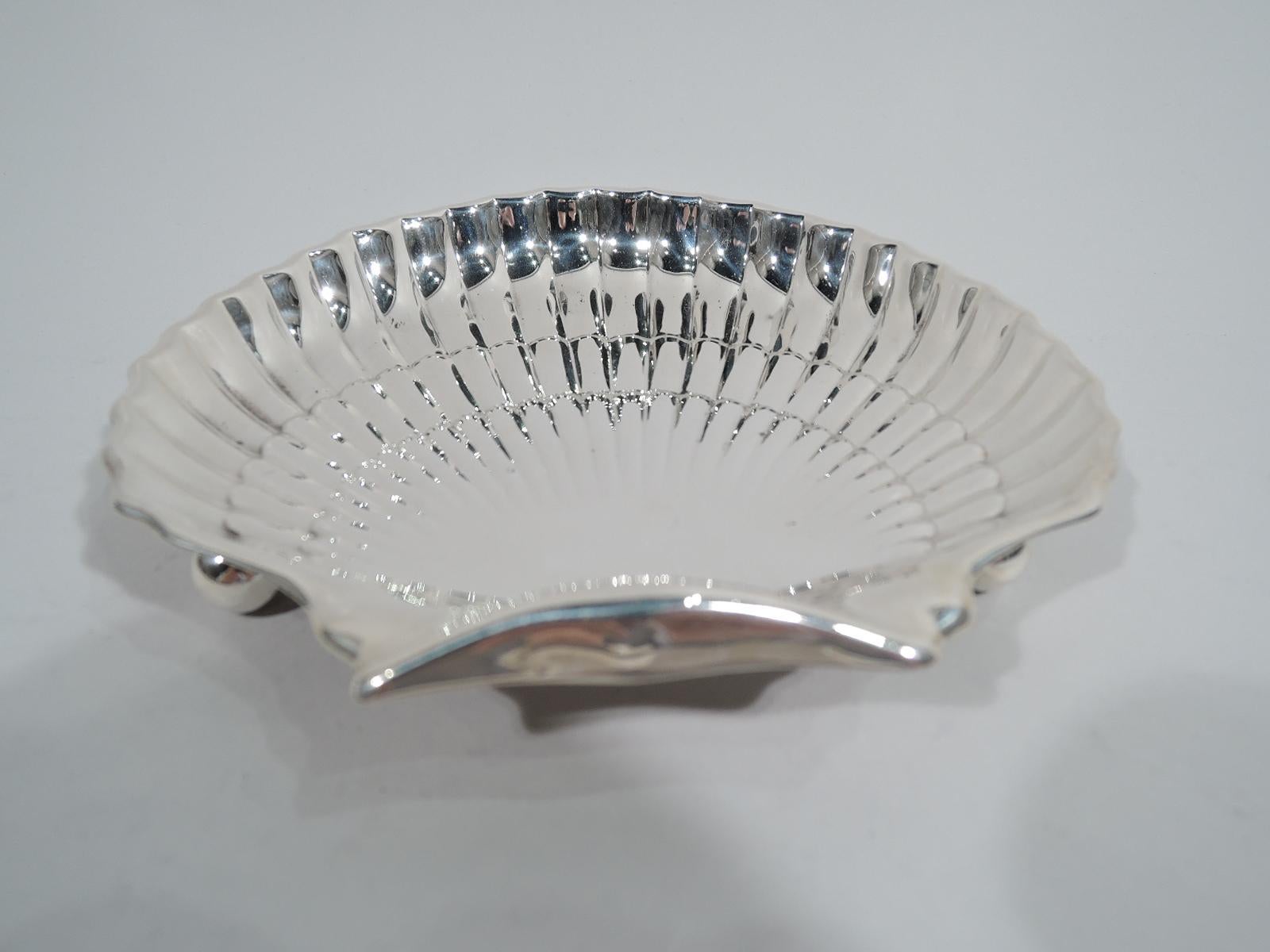 American Set of 6 Gorham Sterling Silver Scallop Shell Seafood Plates