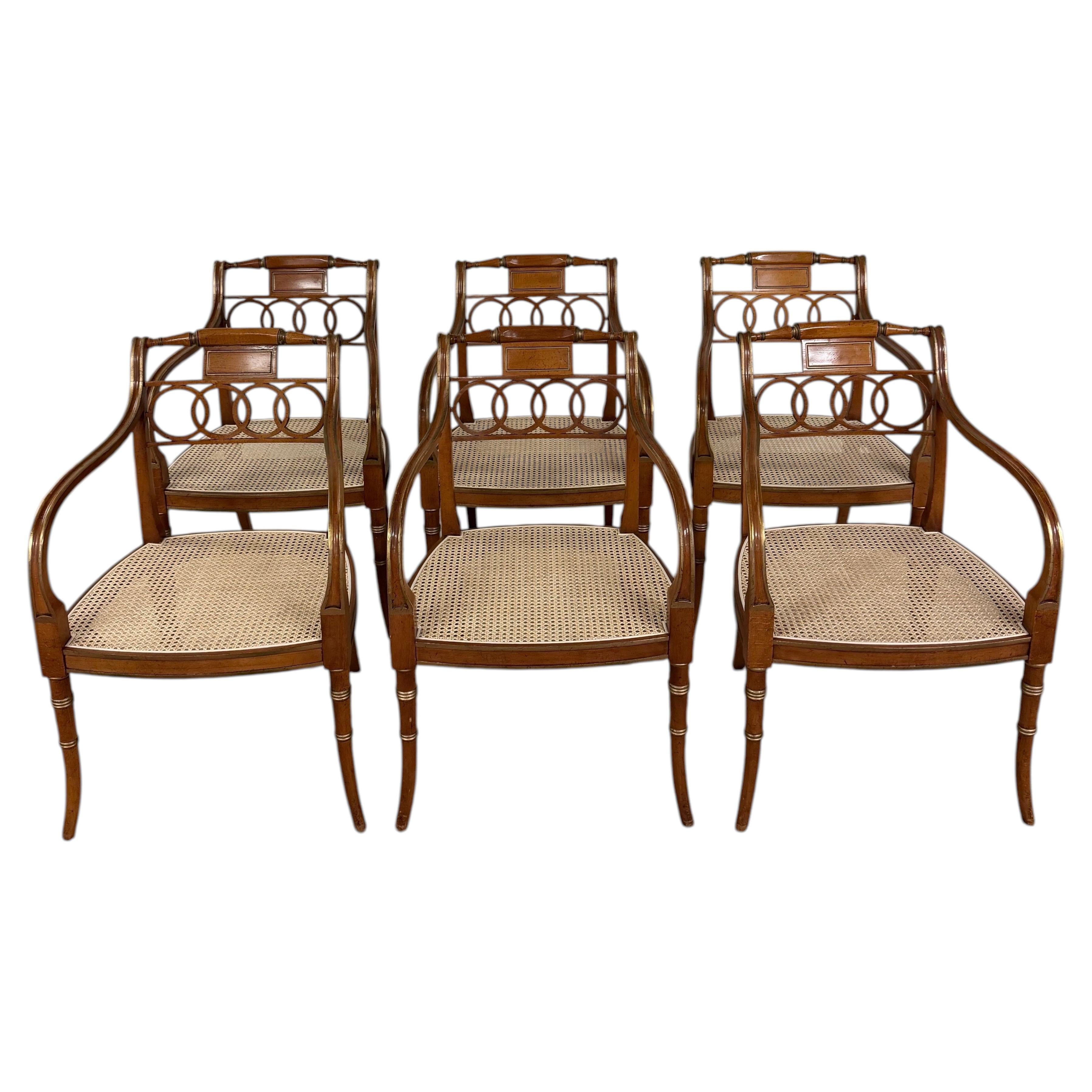 Set of 6 Governor Alston Arm Chairs From Baker
