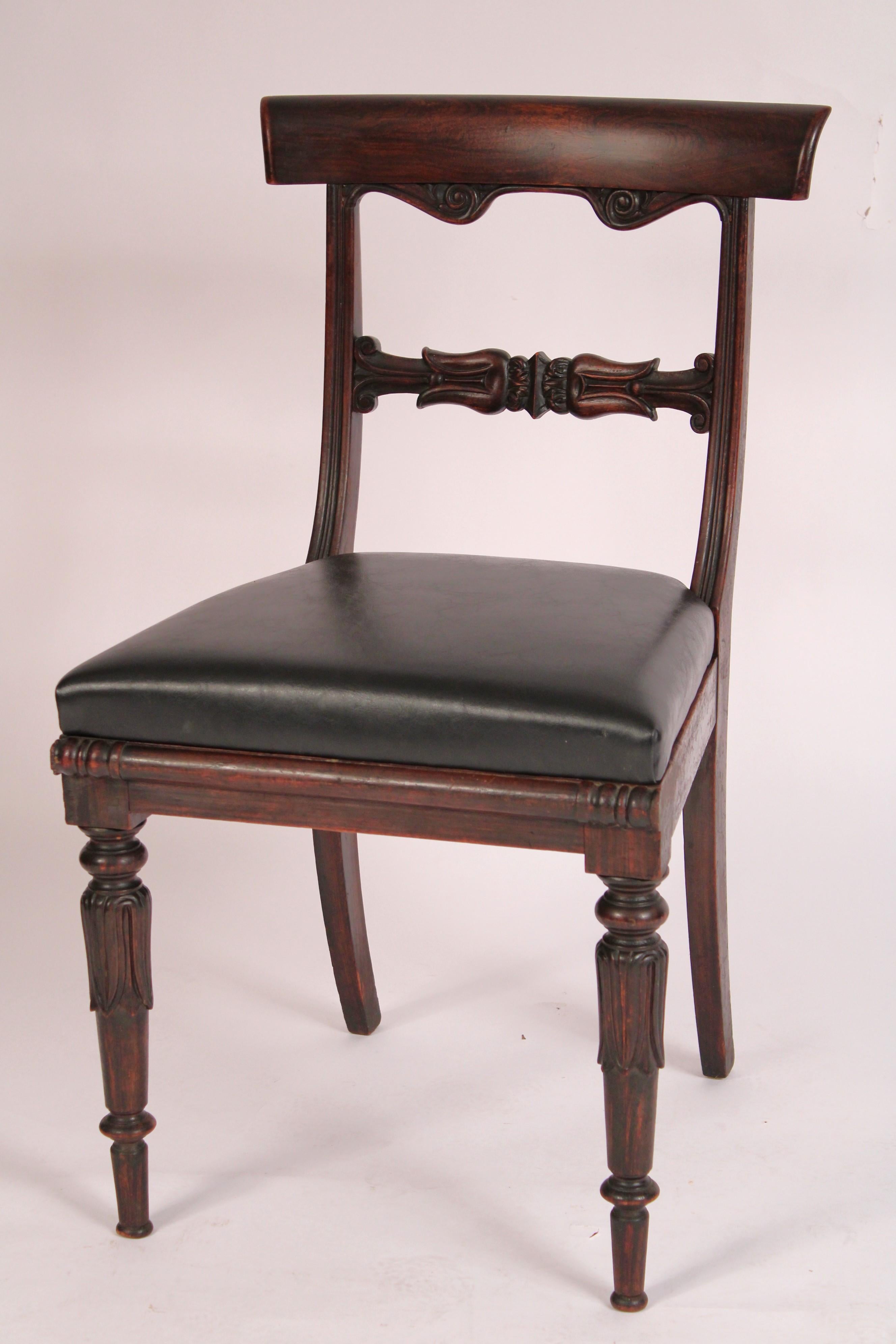 Set of 6 William IV Grain Painted Rosewood Dining Room Chairs In Good Condition For Sale In Laguna Beach, CA