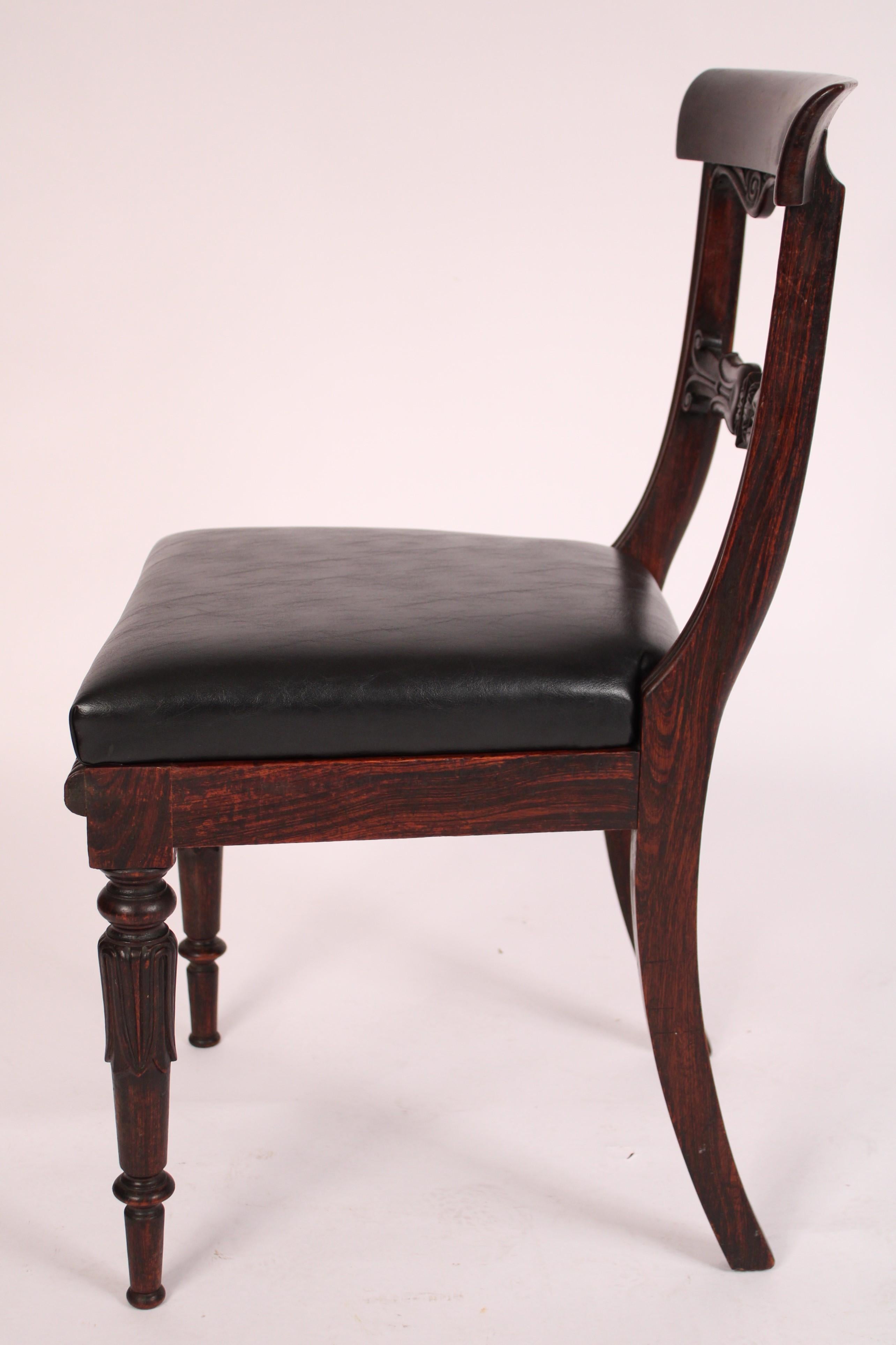 Mid-19th Century Set of 6 William IV Grain Painted Rosewood Dining Room Chairs For Sale
