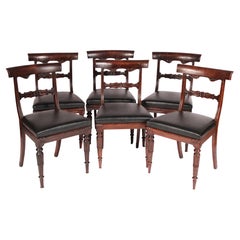 Set di 6 sedie da sala da pranzo William IV in palissandro verniciato a grana grossa