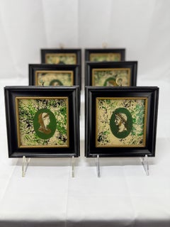 Set di 6 busti di ritratti neoclassici in stile Grand Tour, appendiabiti in Ormolu