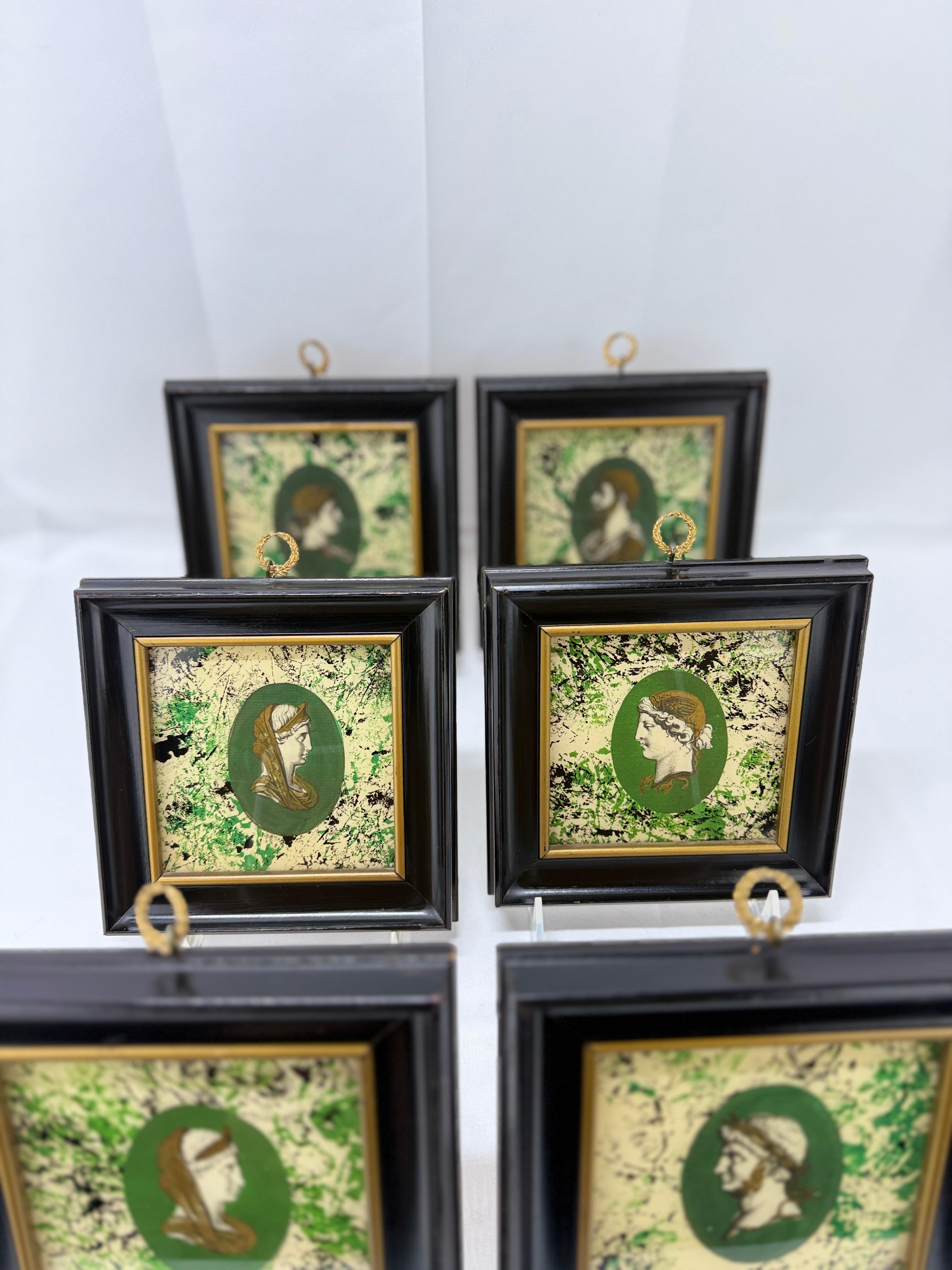 Lote de 6, Bustos Retrato Neoclásico Estilo Grand Tour Percha de Ormolu Italiano