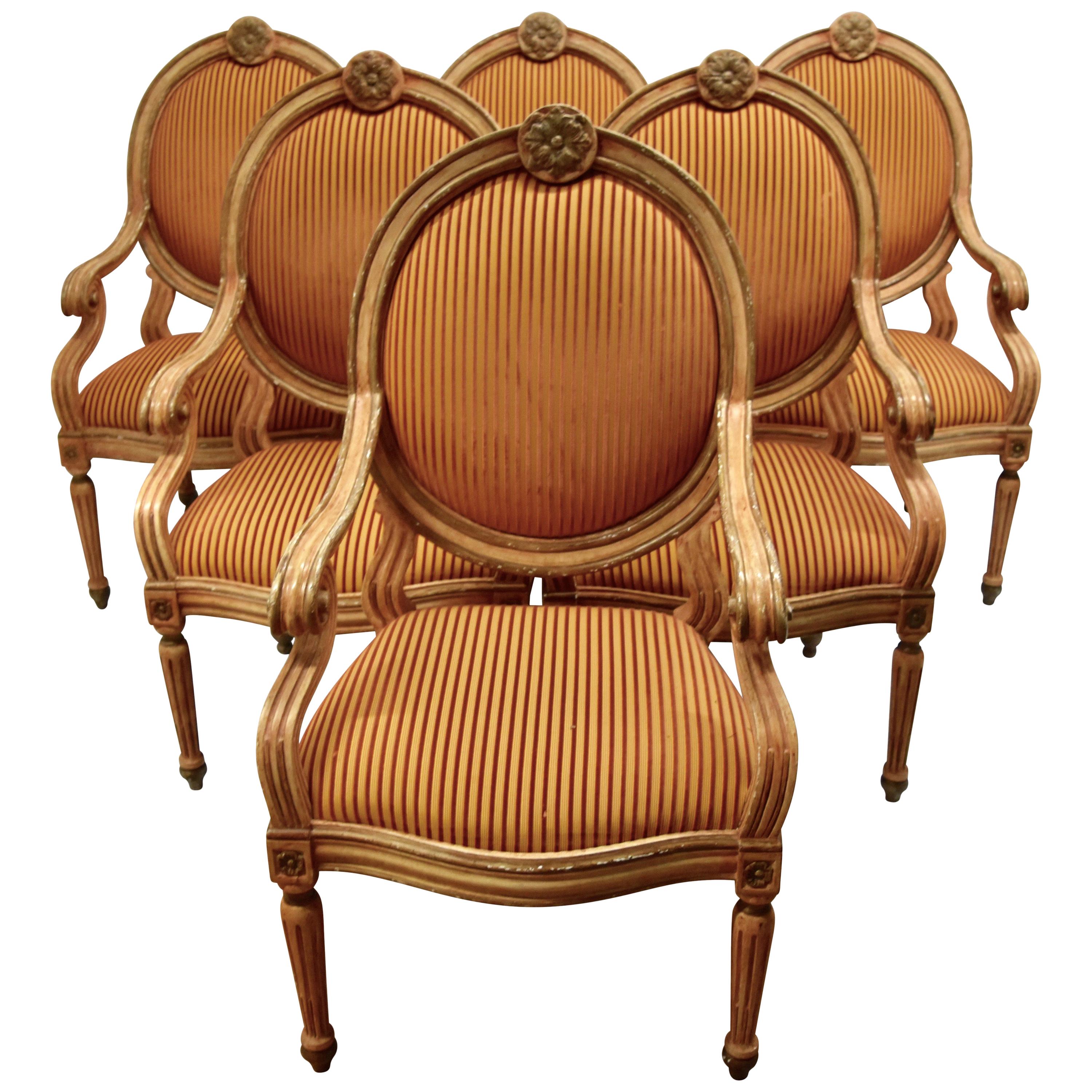 Set of 6 Grand Venetian Style Armchairs