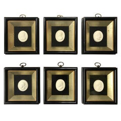 Set of 6 Greco-Roman Plaster Intaglios Medallions
