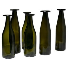 Vintage Set of 6 Green Glass Bottles by Jasper Morrison for Cappellini