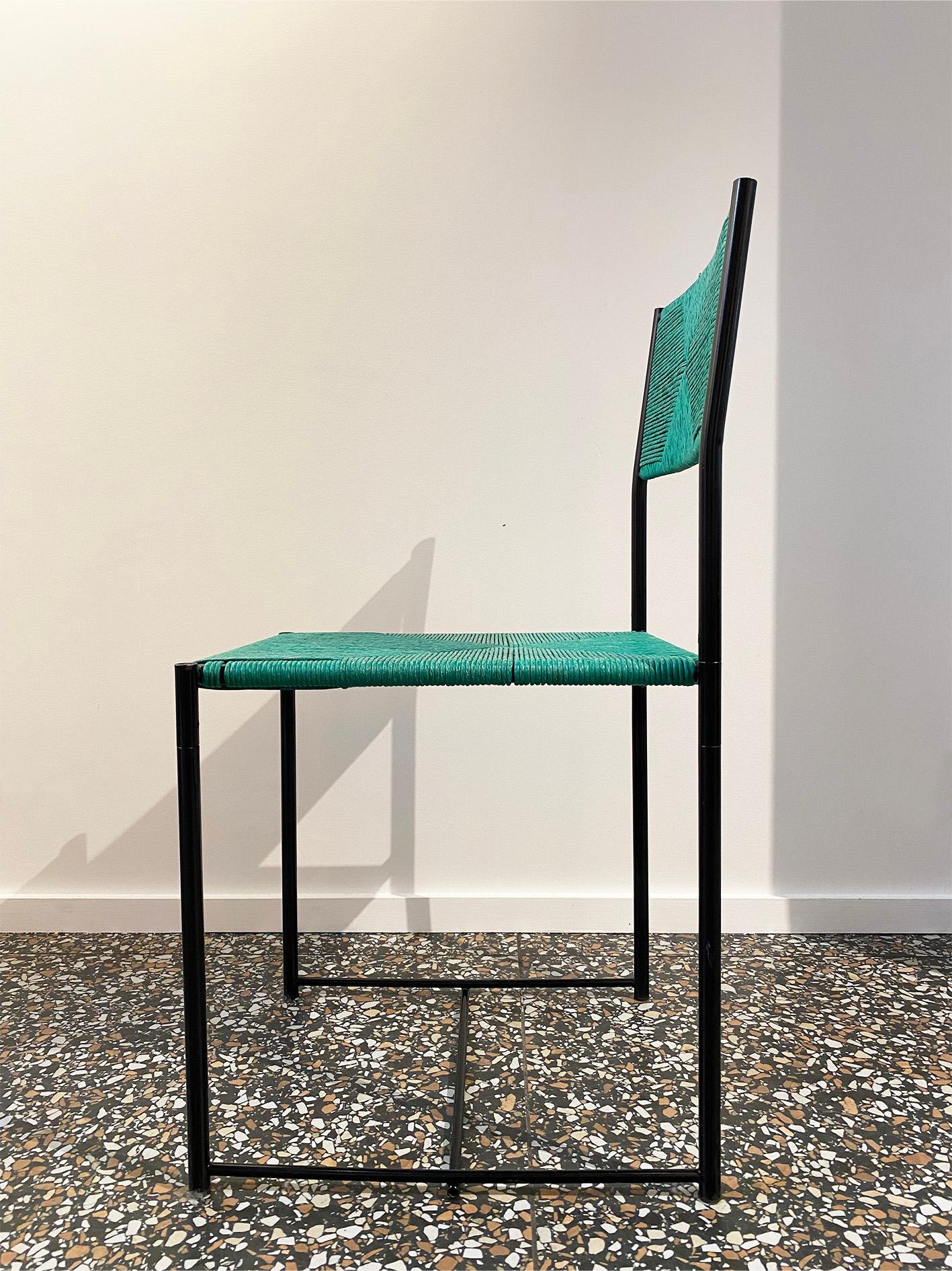 Italian Set of Six Giandomenico Belotti Green 'Paludis' / 150 Model Chairs for Alias For Sale