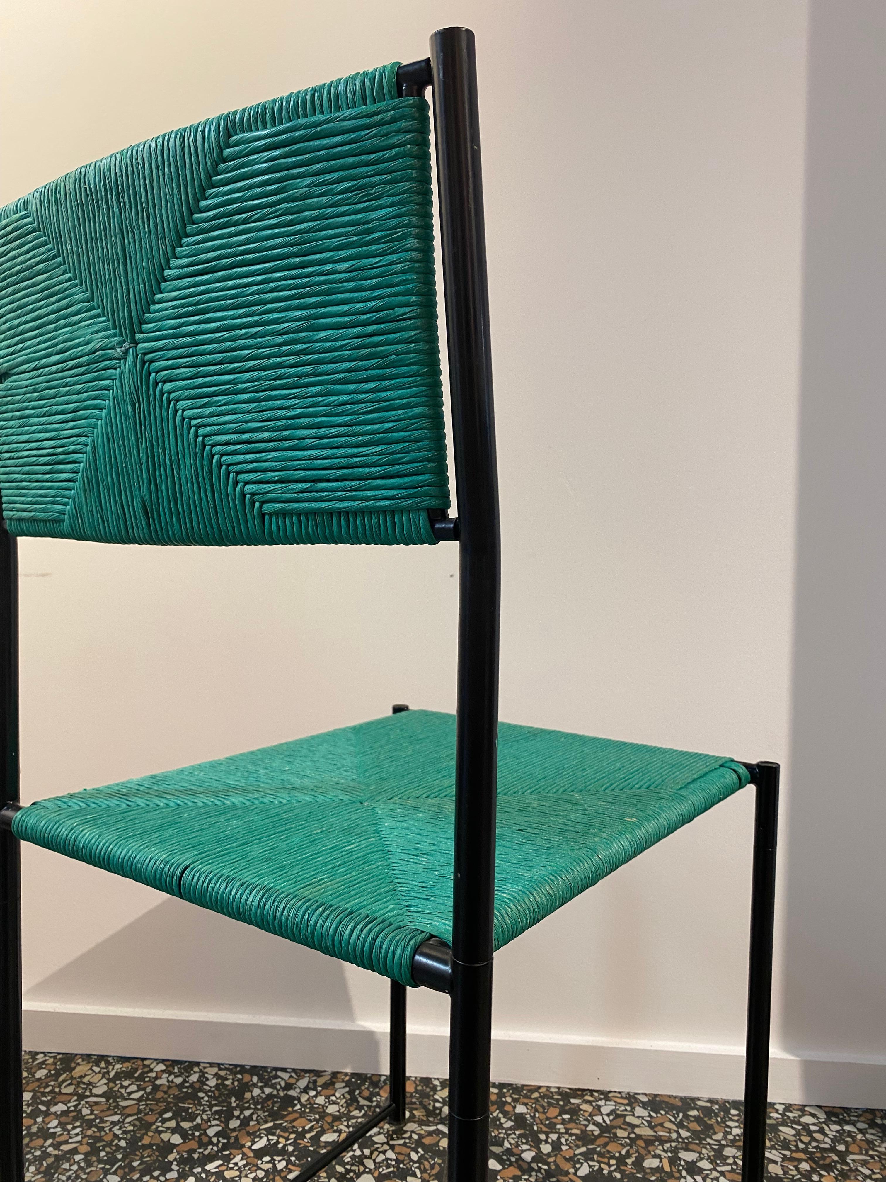 20th Century Set of Six Giandomenico Belotti Green 'Paludis' / 150 Model Chairs for Alias For Sale