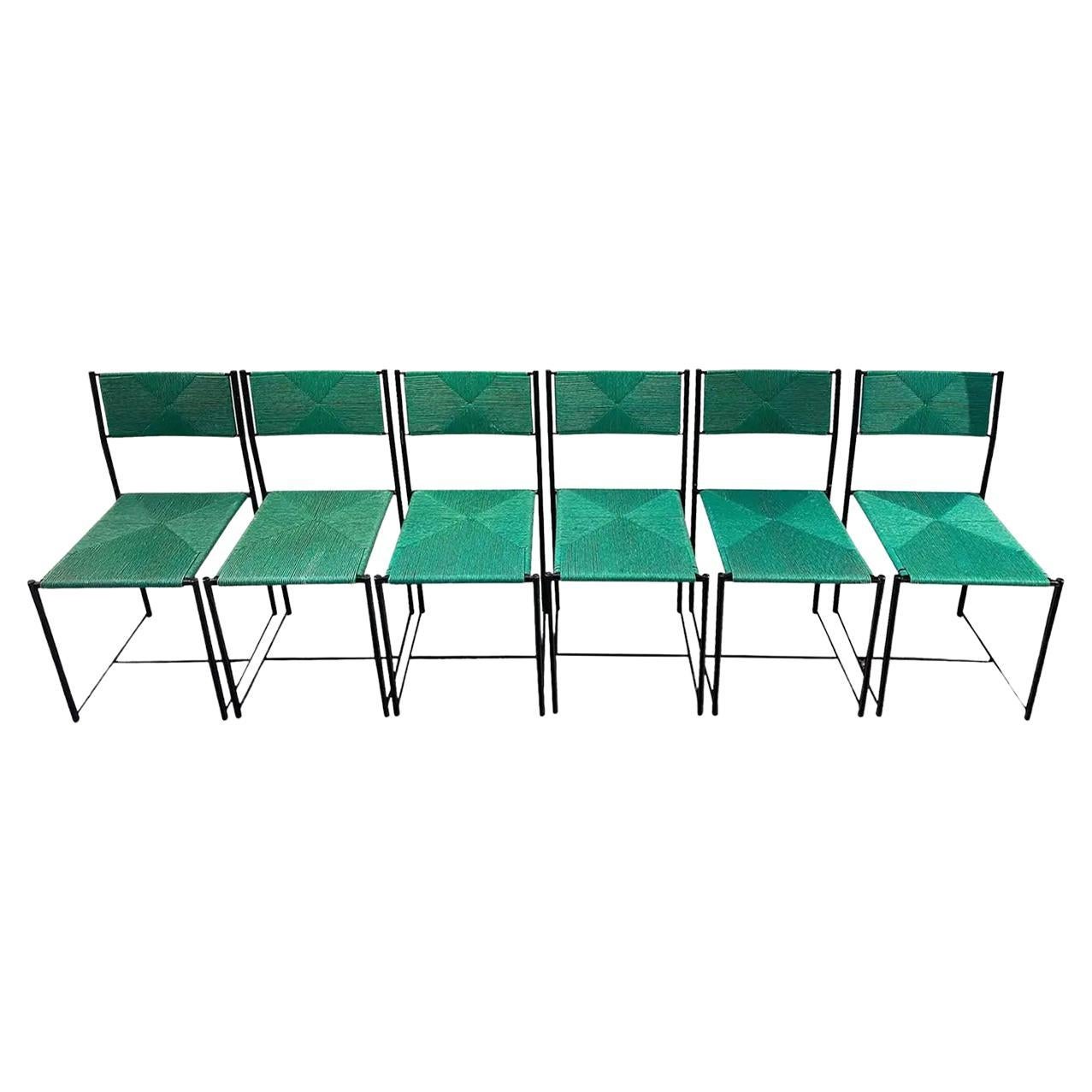 Set of Six Giandomenico Belotti Green 'Paludis' / 150 Model Chairs for Alias For Sale