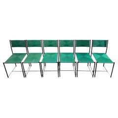 Set of Six Giandomenico Belotti Green 'Paludis' / 150 Model Chairs for Alias