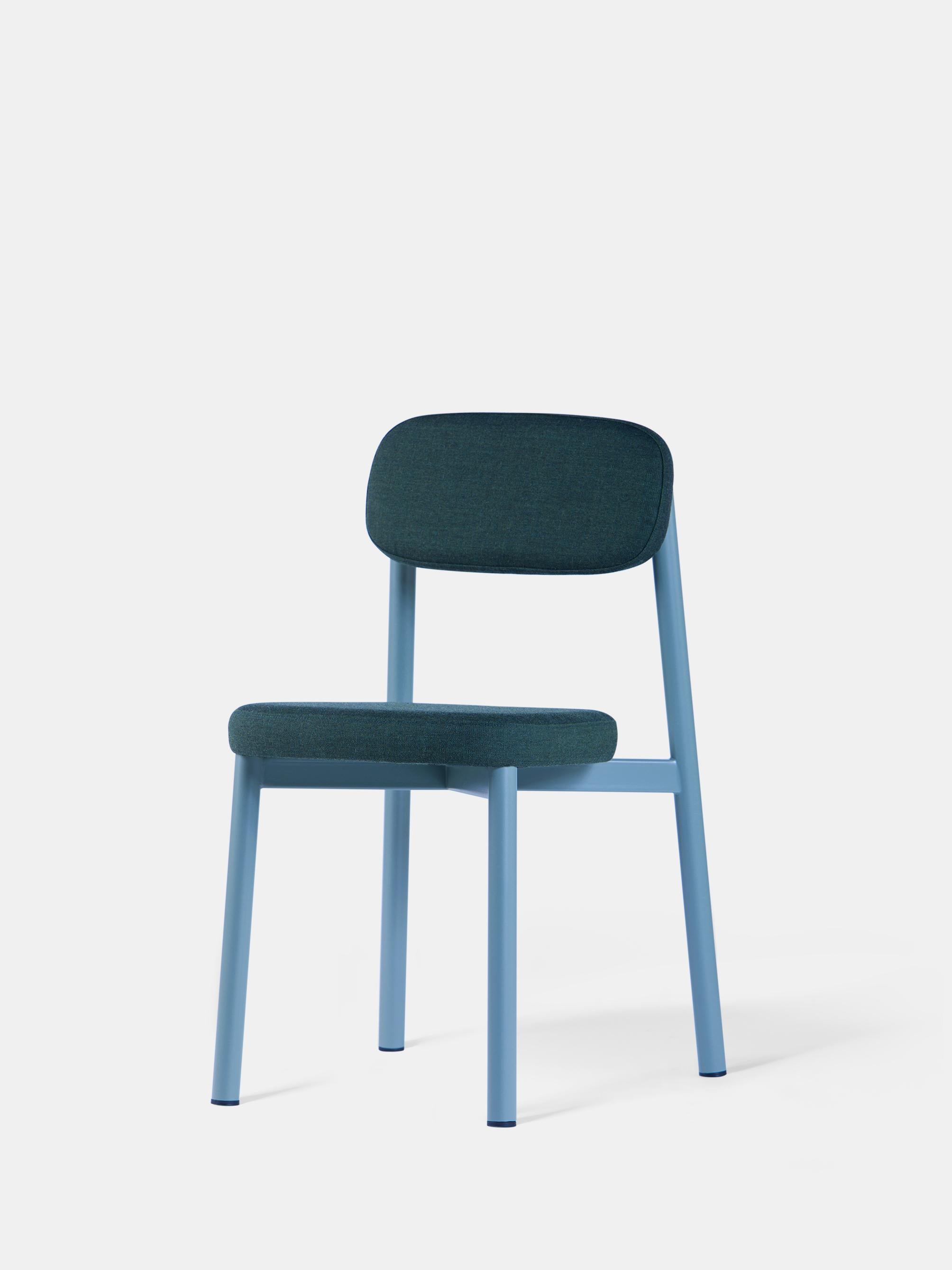 Set of 6 Green Residence Chairs by Kann Design
Dimensions: D 43 x W 50 x H 77 cm.
Materials: Steel tube, HR foam, fabric upholstery Kvadrat canvas 996 (90% wool, 10% nylon).
Available in other colors.

All of the Residence seats were created by