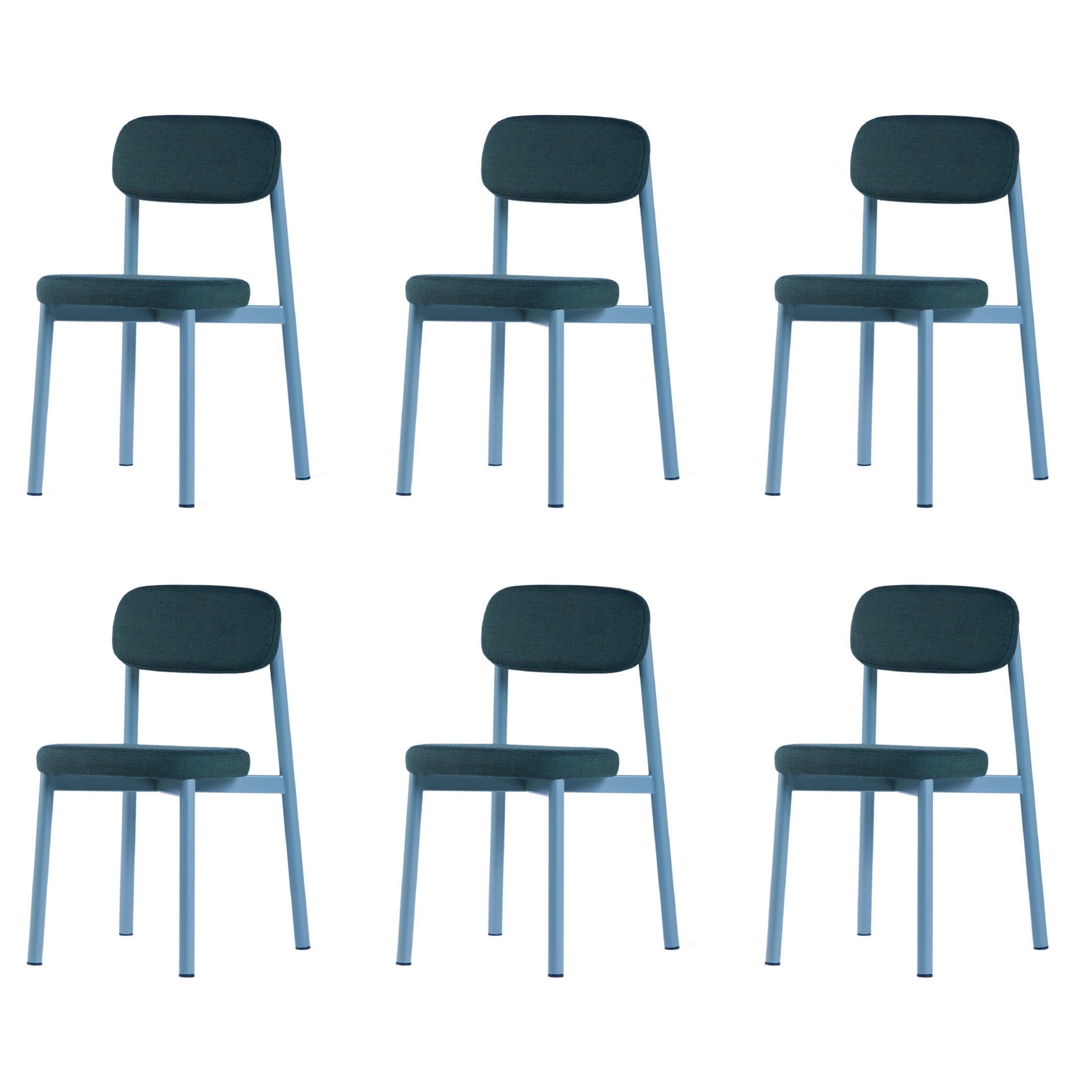 Ensemble de 6 chaises de résidence vertes par Kann Design