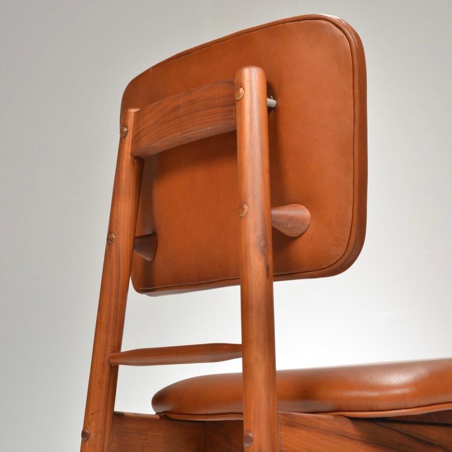 Set of 6 Greta Grossman for Glenn of California Model 6260 Leather Chairs  2