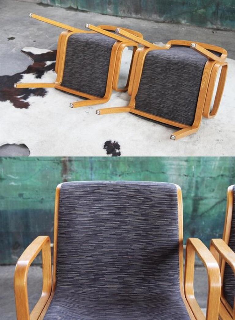 Set of 6 Grey 1305U Bill Stephens Bentwood Postmodern Dining Chairs