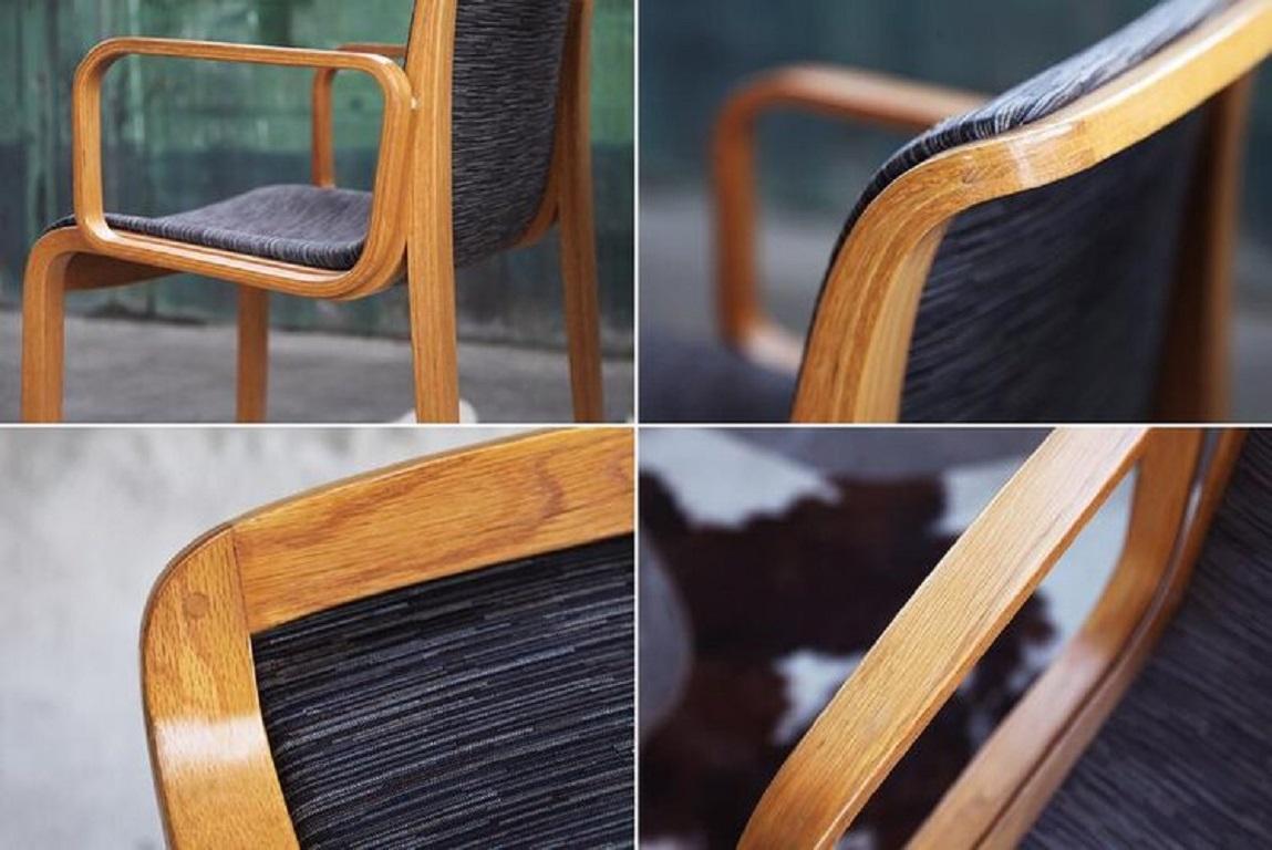 Mid-Century Modern Set of 6 Grey 1305-U Bill Stephens Bentwood Postmodern Dining Chairs Armchairs