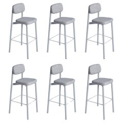 Set of 6 Grey Residence 75 Counter Chairs by Kann Design