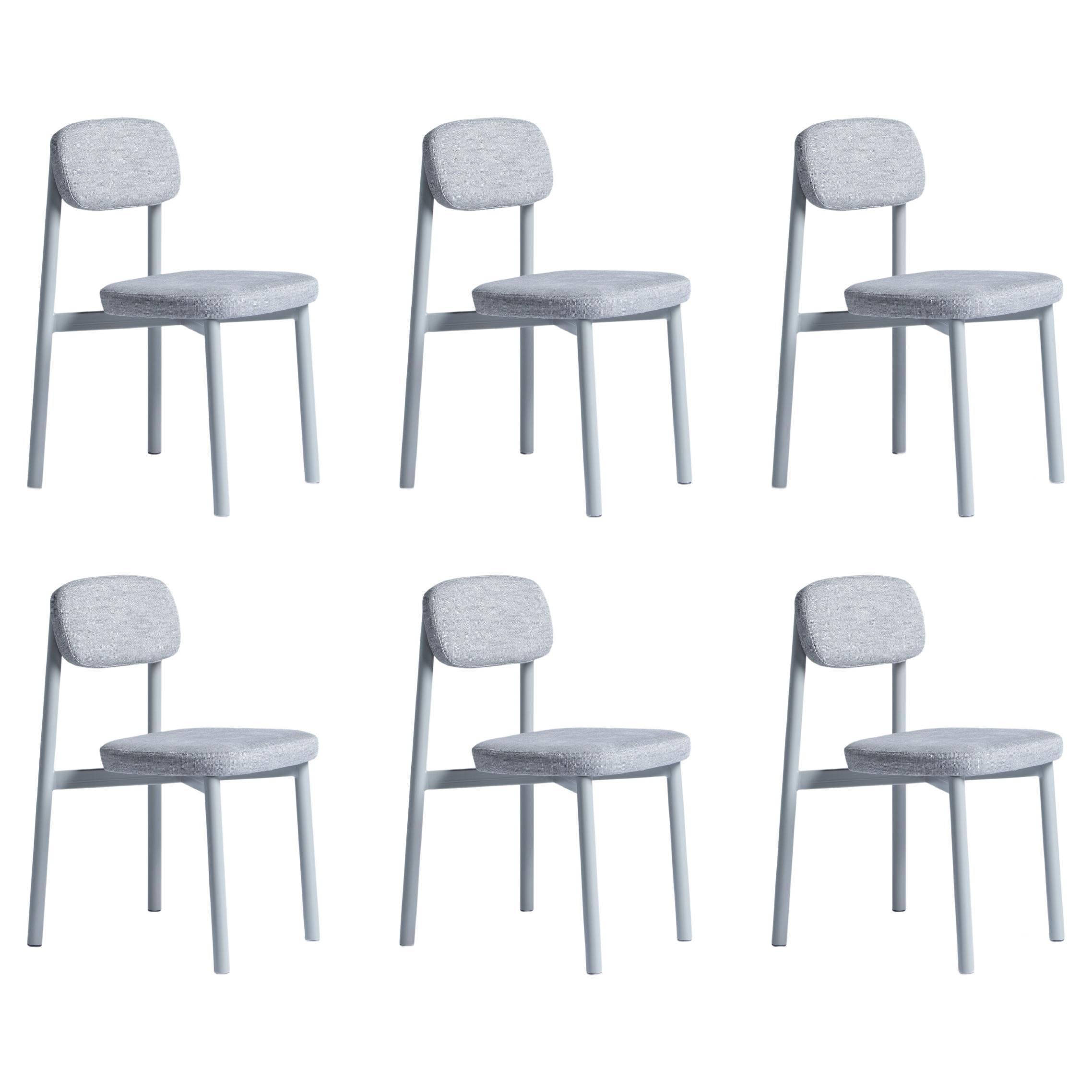 Ensemble de 6 chaises de résidence grises par Kann Design