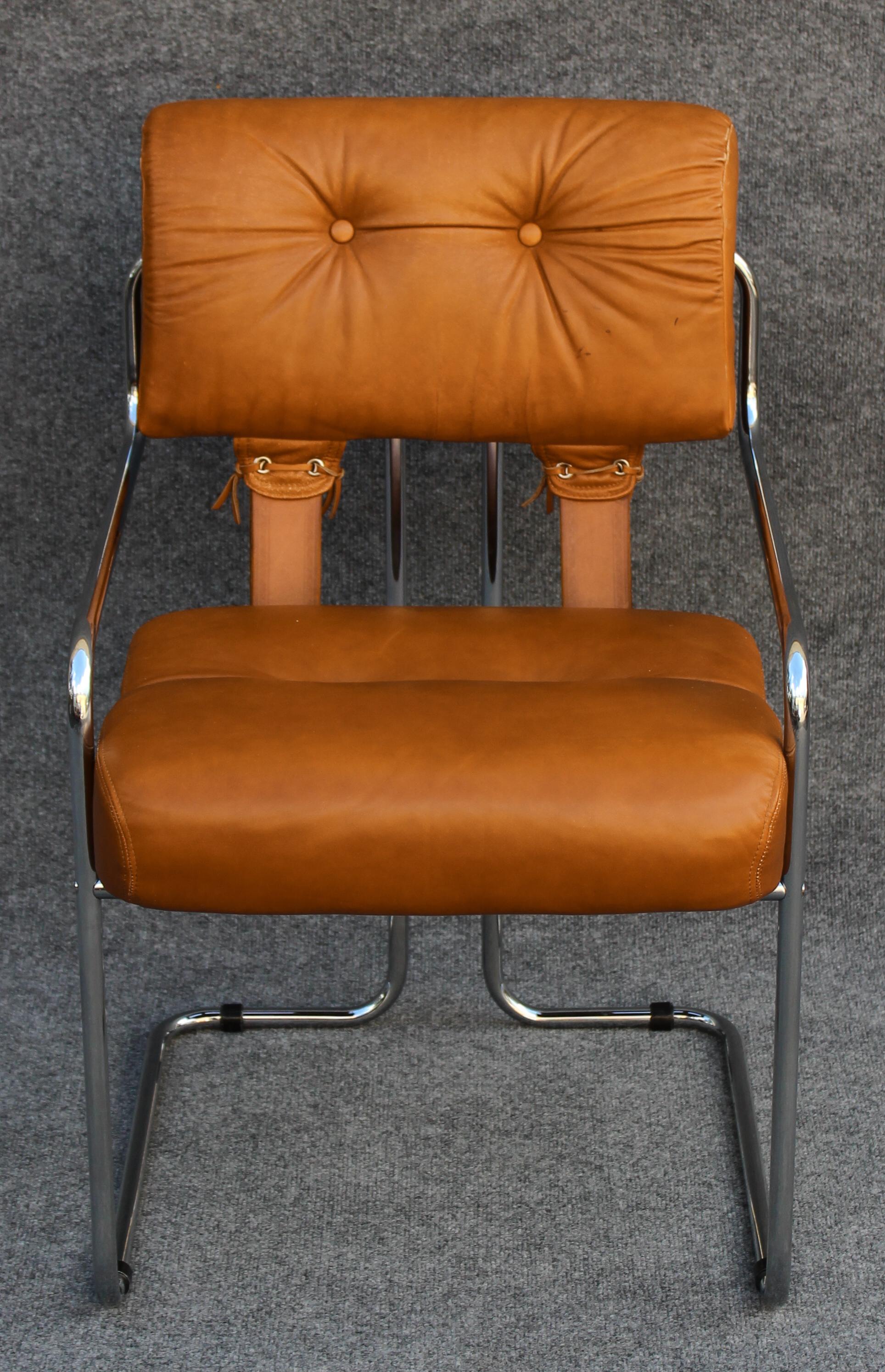 Set of 6 Guido Faleschini 'Tucroma' Armchairs for i4 Mariani in Brown Leather In Good Condition In Philadelphia, PA