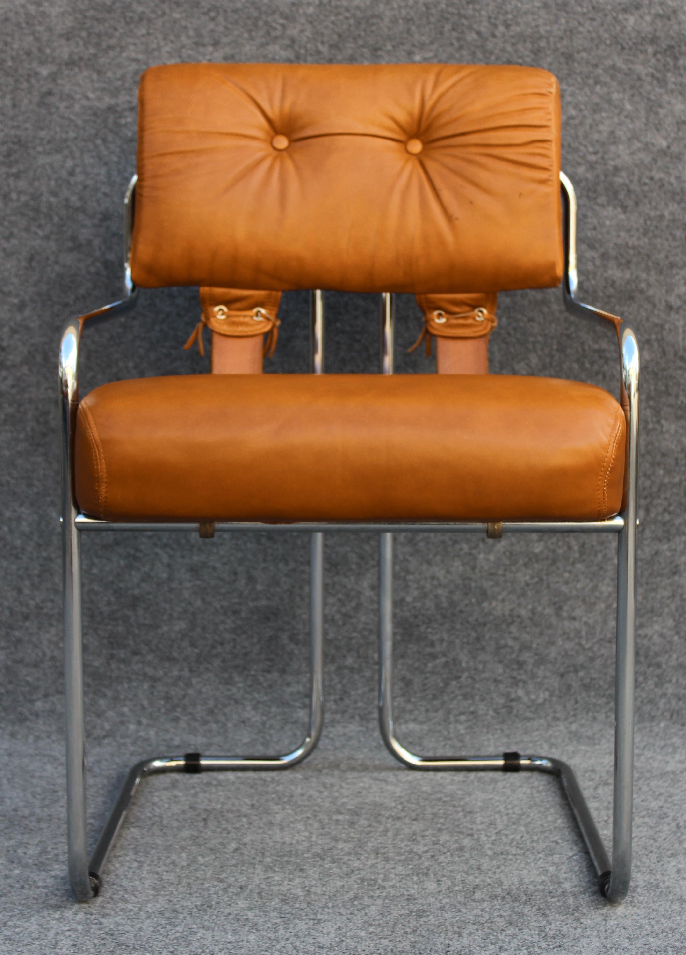 Late 20th Century Set of 6 Guido Faleschini 'Tucroma' Armchairs for i4 Mariani in Brown Leather