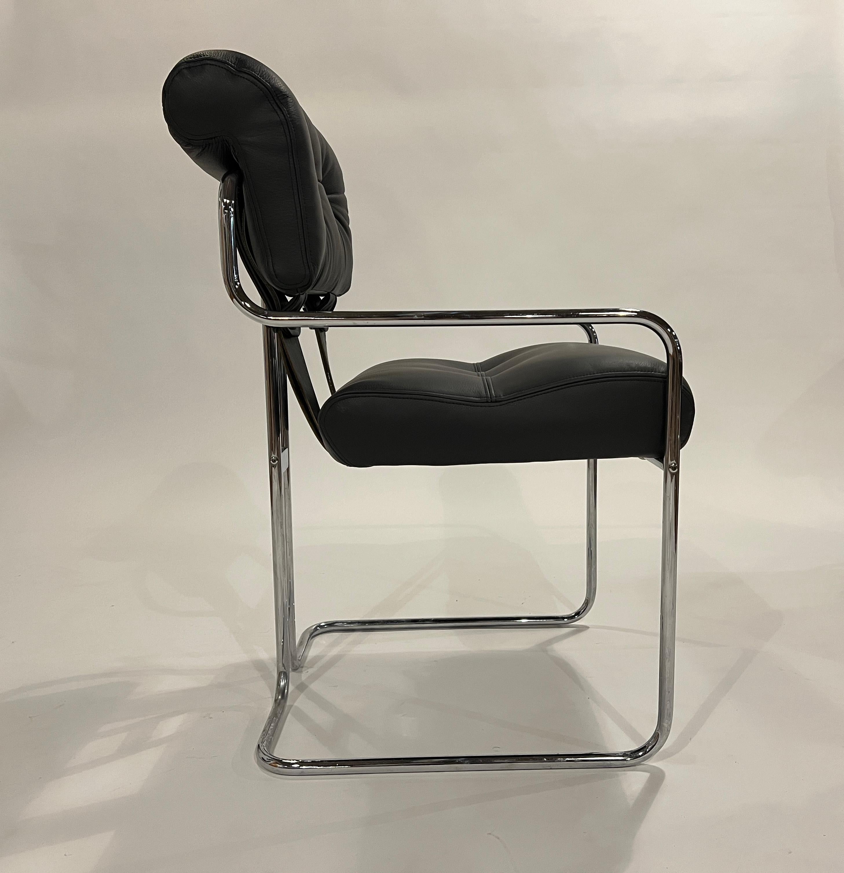Set of 6 Guido Faleschini 'Tucroma' Armchairs for i4 Mariani in Carbon Leather For Sale 2