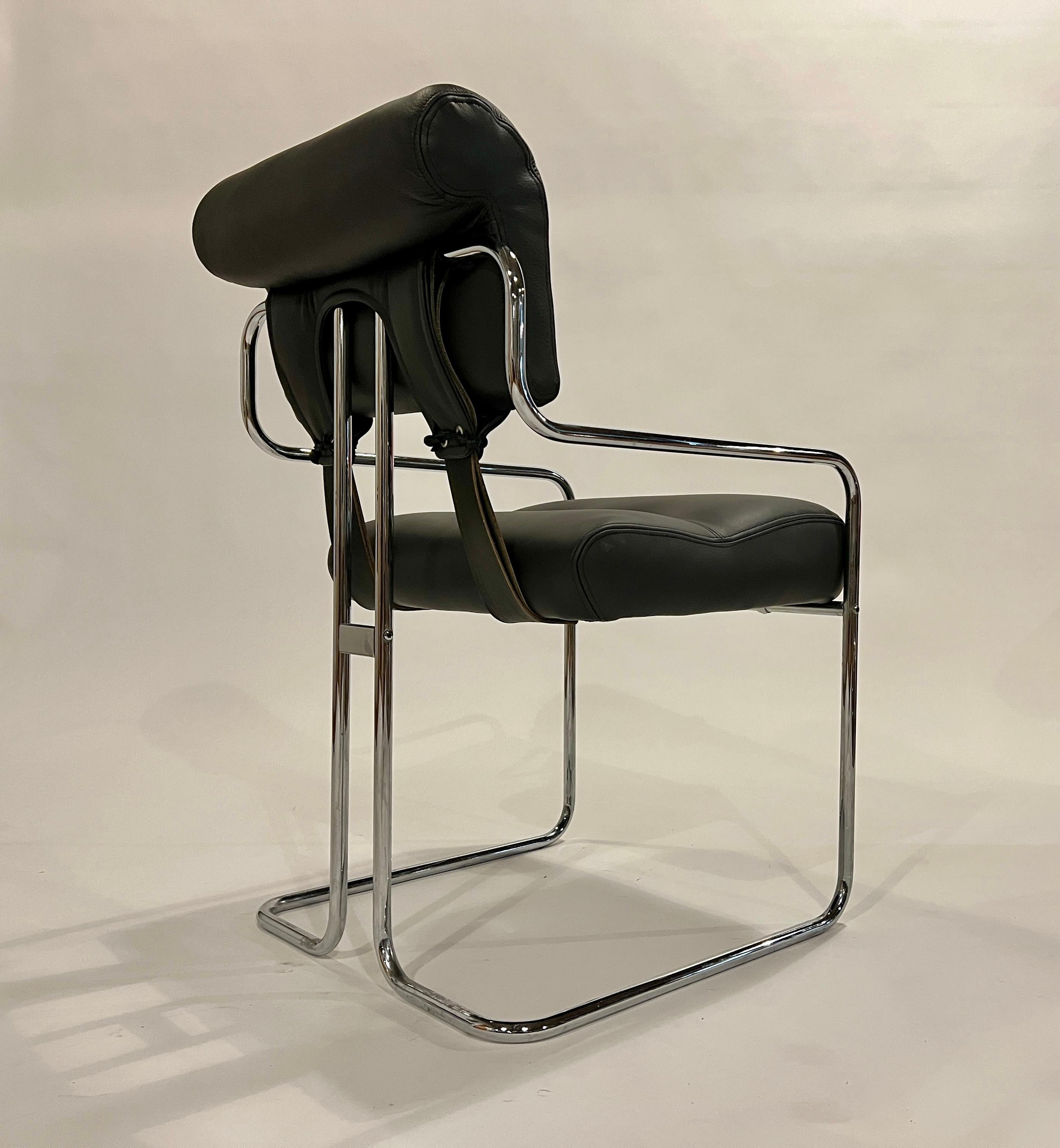 Ensemble de 6 fauteuils Tucroma de Guido Faleschini pour i4 Mariani en cuir carbone en vente 3