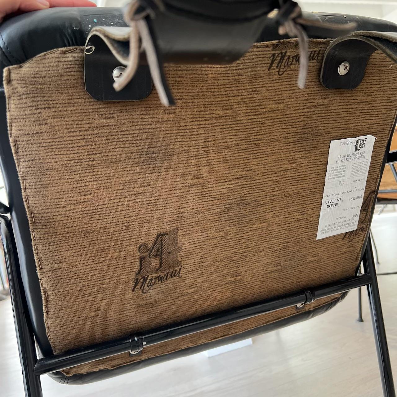 Ensemble de 6 chaises Guido Faleschini Tucroma en cuir noir, 1980 Italie en vente 4