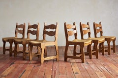 Ensemble de 6 chaises de salle à manger dans le style de Guillerme et Chambron