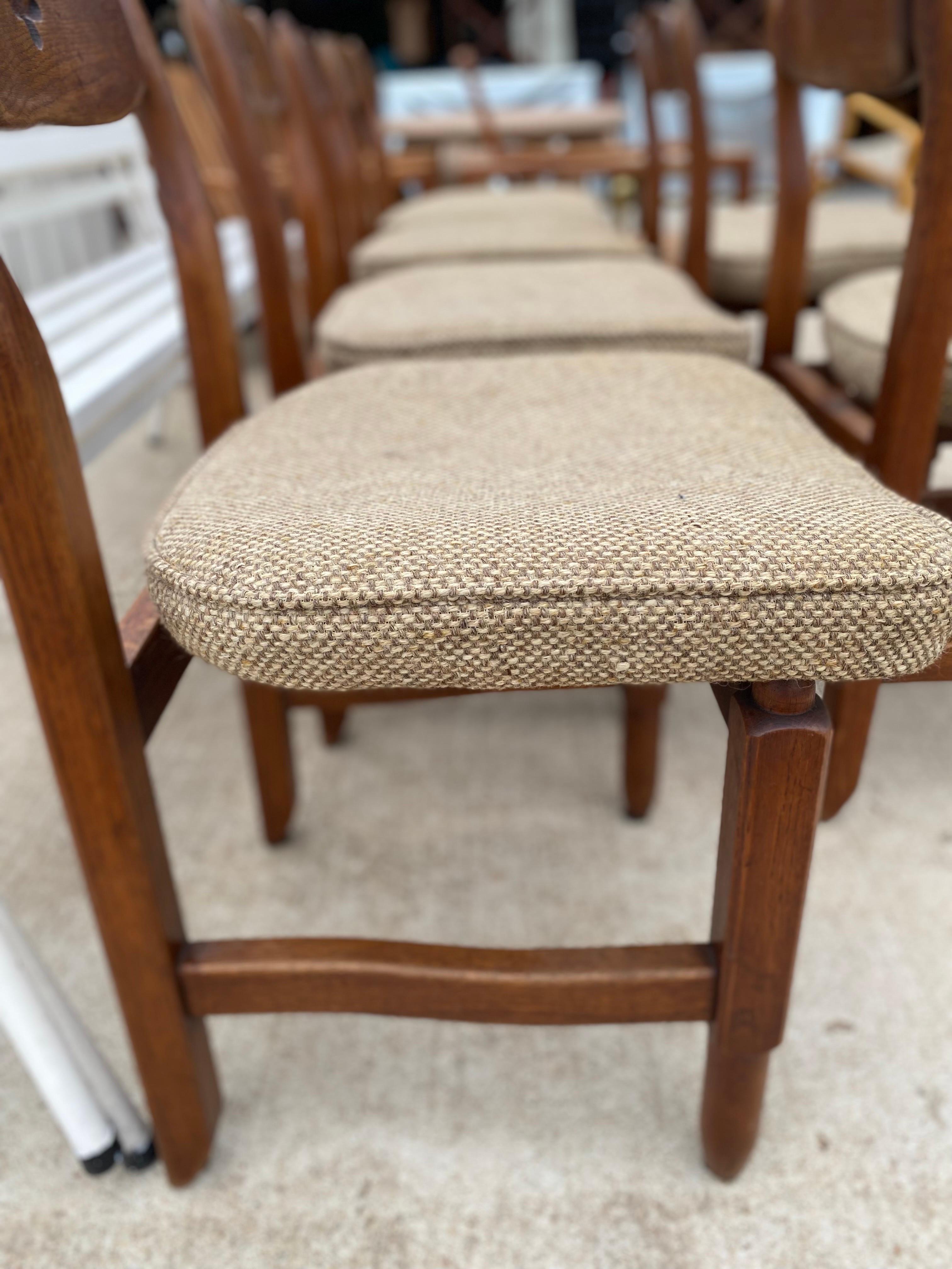 20th Century Set of 6 Guillerme et Chambron Dining Chairs
