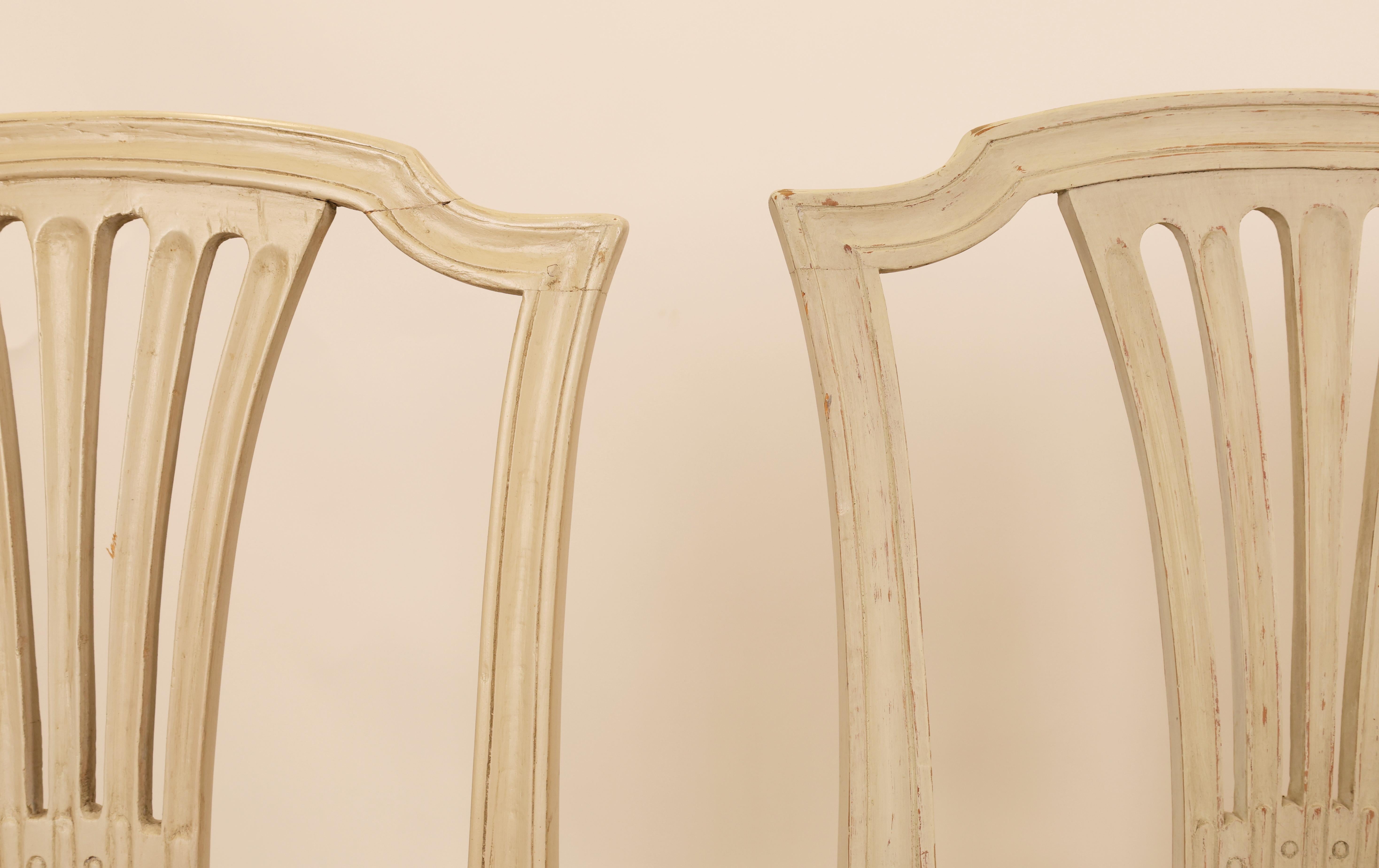 18th Century and Earlier Set of 6 Gustavian Chairs, 18th Century For Sale