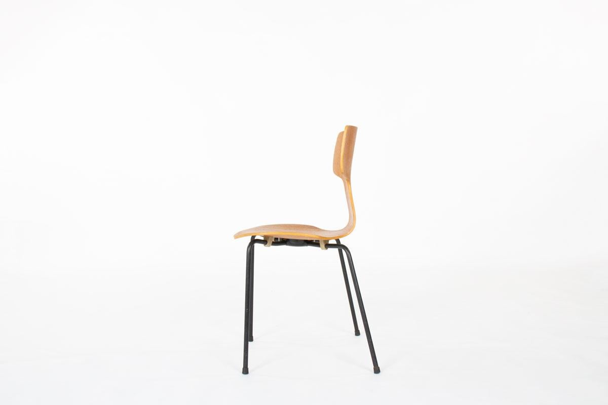 Satz von 6 Hammer-Stühlen von Arne Jacobsen für Fritz Hansen, 1960 (20. Jahrhundert) im Angebot