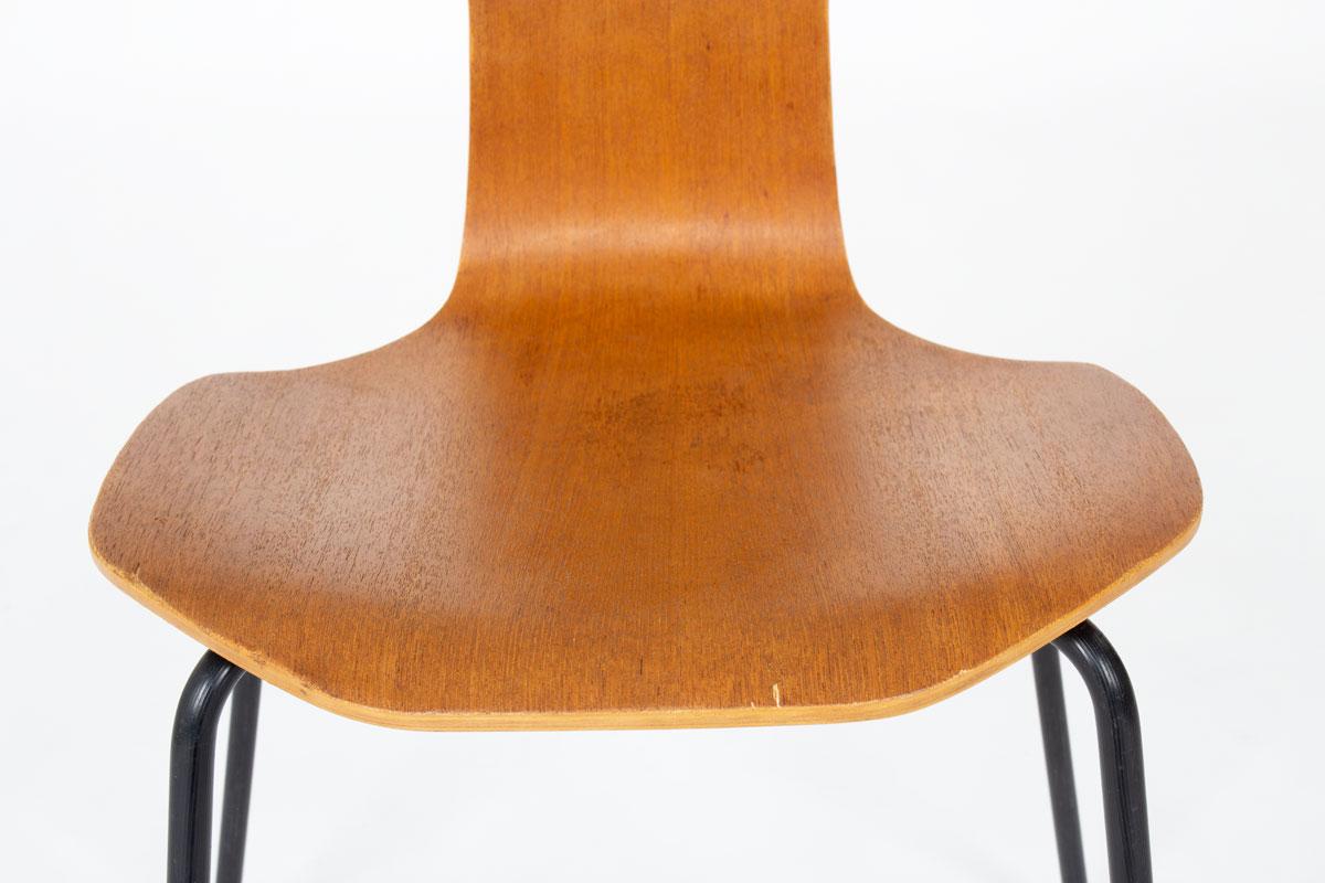 Satz von 6 Hammer-Stühlen von Arne Jacobsen für Fritz Hansen, 1960 im Angebot 2