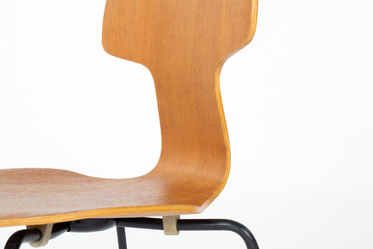 Satz von 6 Hammer-Stühlen von Arne Jacobsen für Fritz Hansen, 1960 im Angebot 3