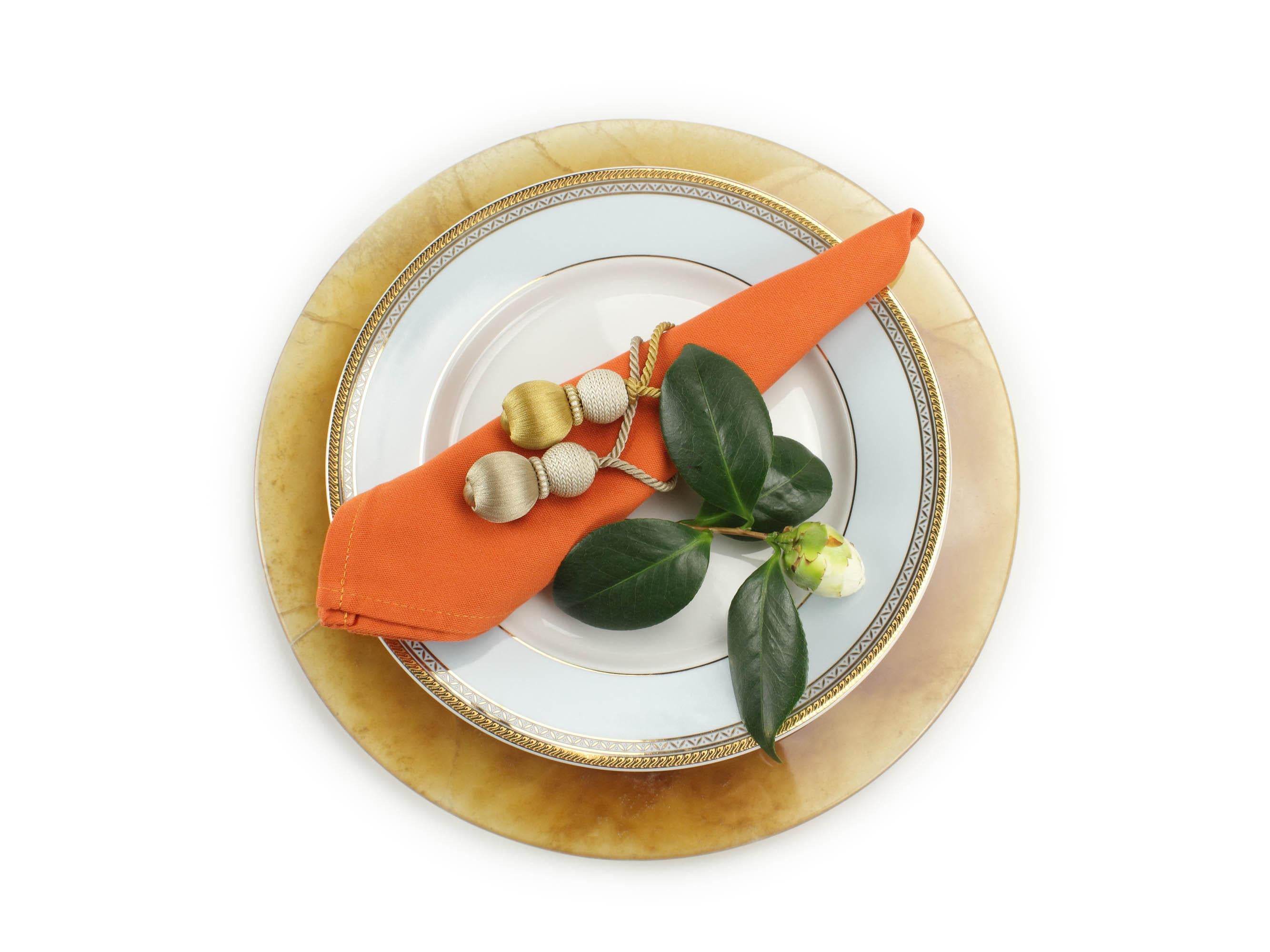 Juego de 6 Platos Cargador Platos para Servir Ámbar Ónice Mármol Hecho a Mano Italia Moderno en venta