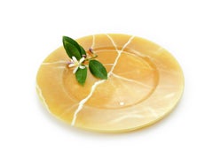 Charger Plate Platters Serveware Orange Set Onyx Marble Handmade Collectible