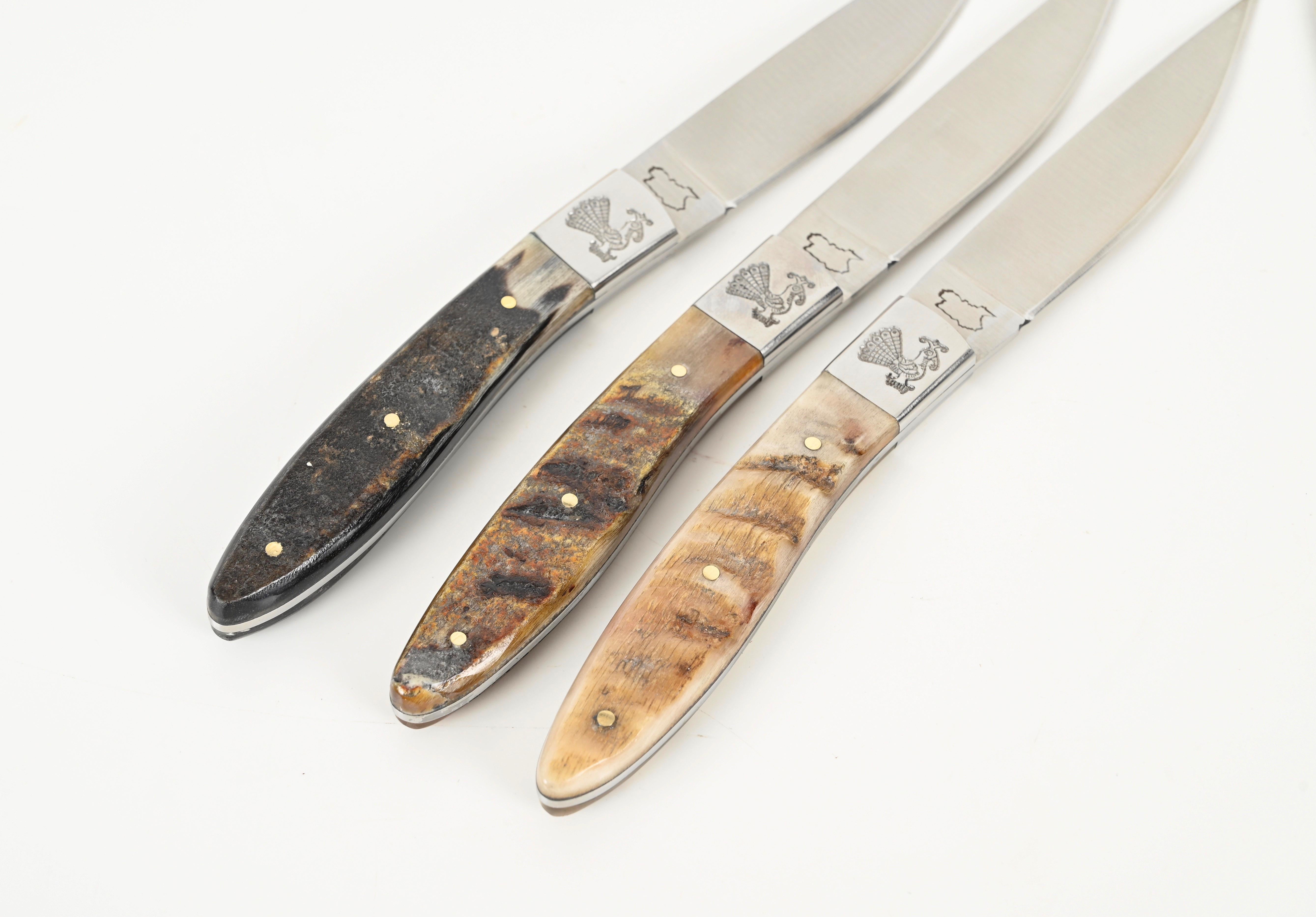 Set of 6 Hand-Made Italian Pattada Knives, Italy, Sardinia 1990s For Sale 3