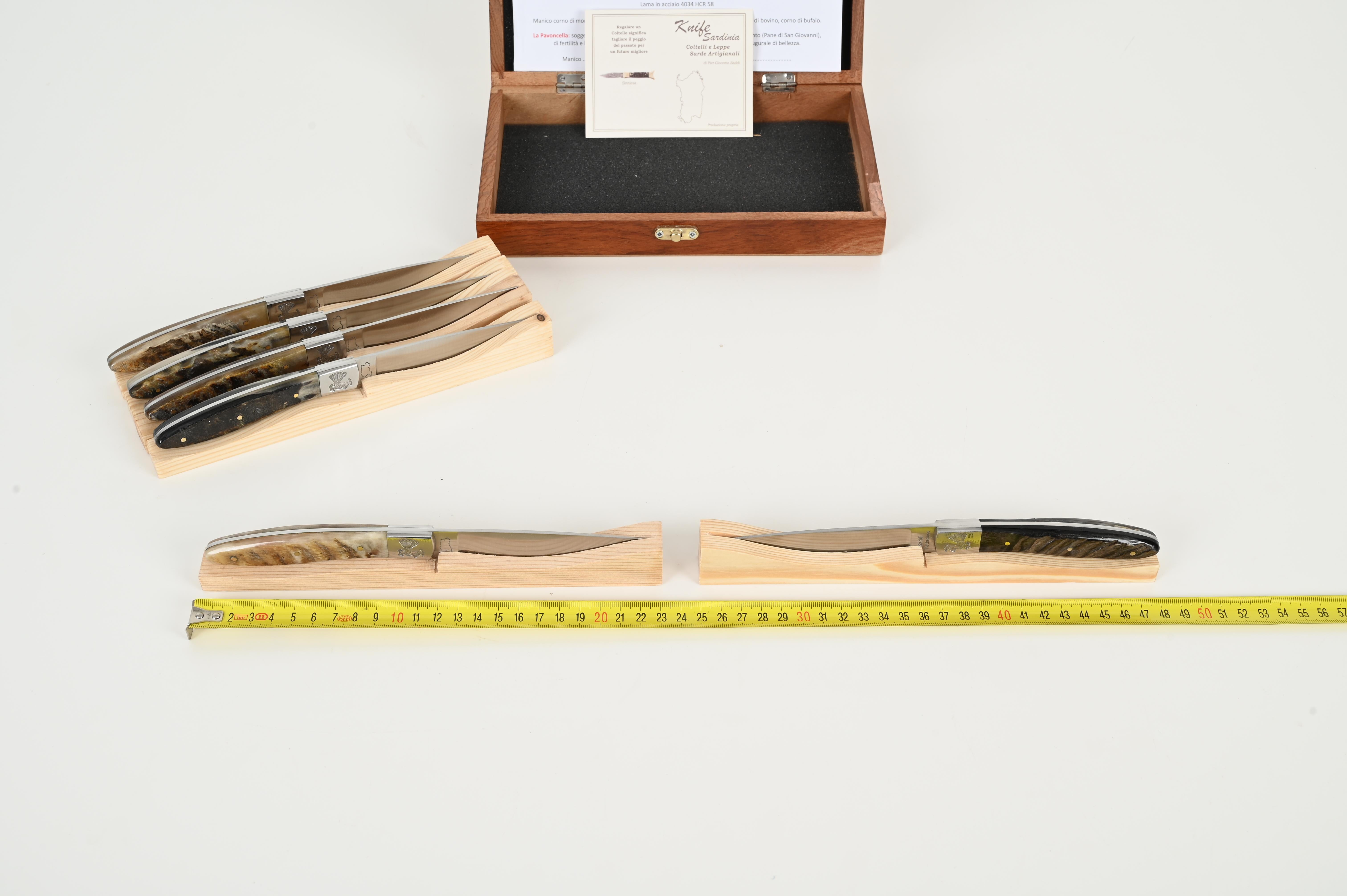 Set of 6 Hand-Made Italian Pattada Knives, Italy, Sardinia 1990s For Sale 6
